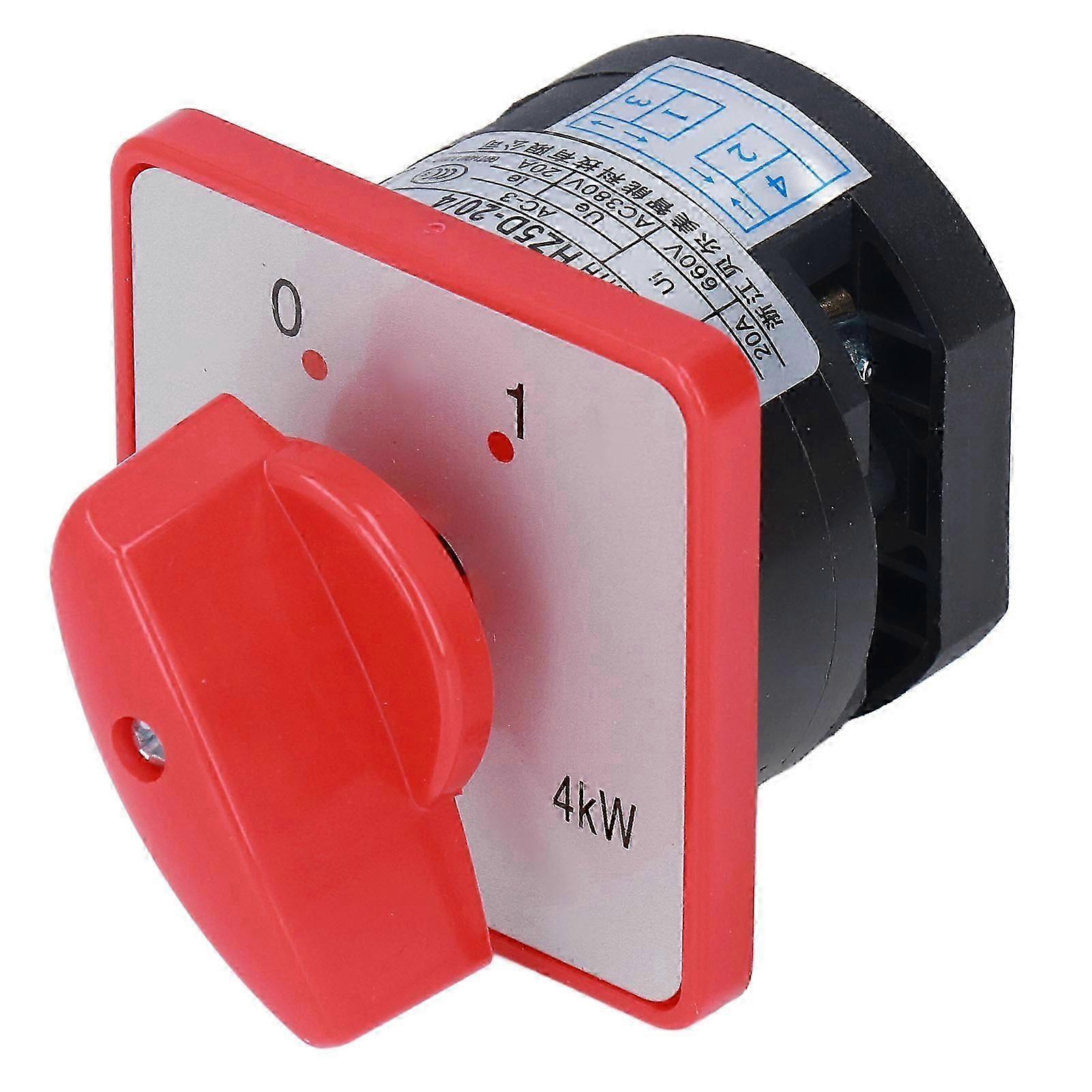 BERM Changeover Switch Rotary Knob 1 Pole 2 Position Accessory for Power Control AC 380V