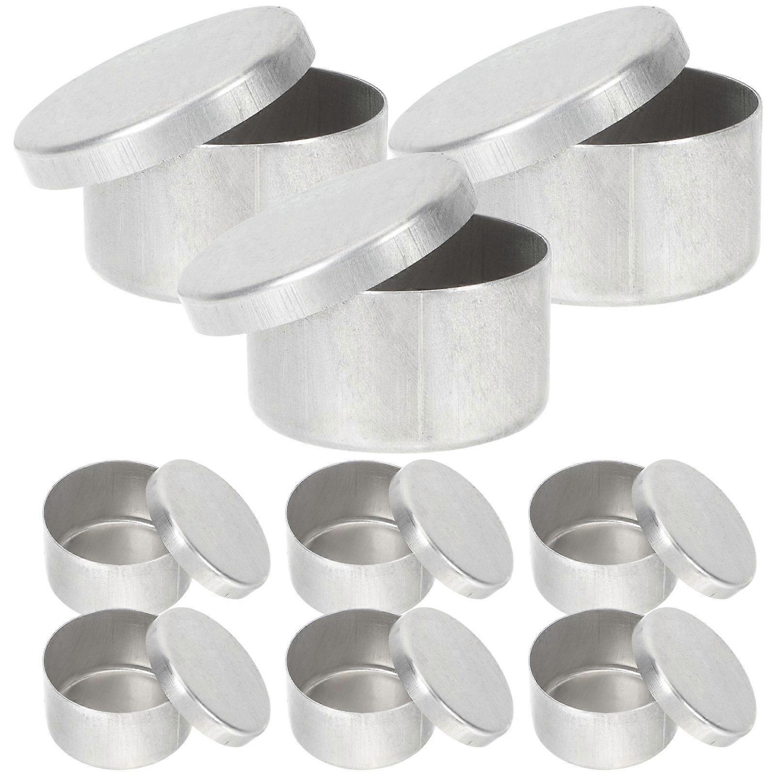 9pcs Sampling Round Aluminium Jars Round Soil Storage Containers Sample Boxes