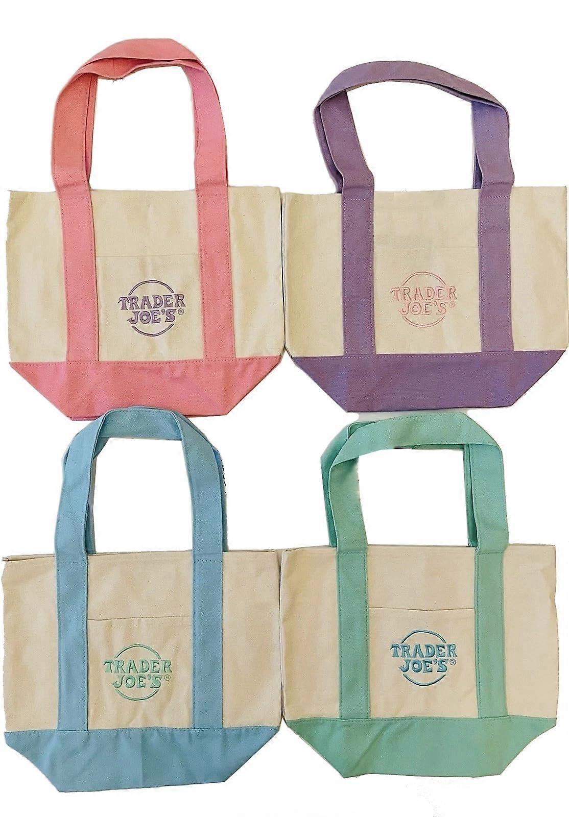 Set of 4 Trader Joe's Mini Tote Bag Pastel