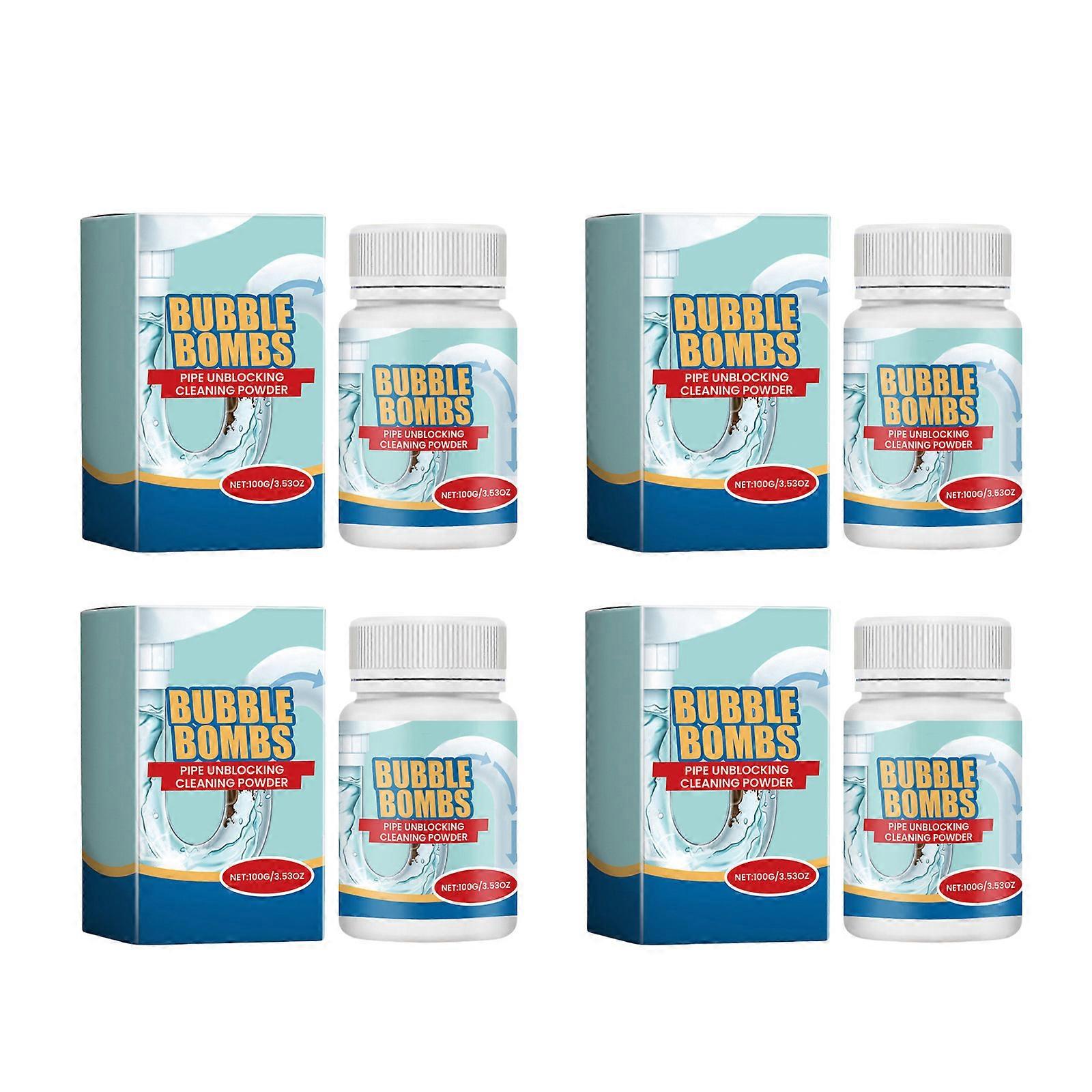 Powerful Sink and Drain Cleaner, Pipe Dredge Powder Agent Safe Deodorizing Formula, 100g (Pack of 4)