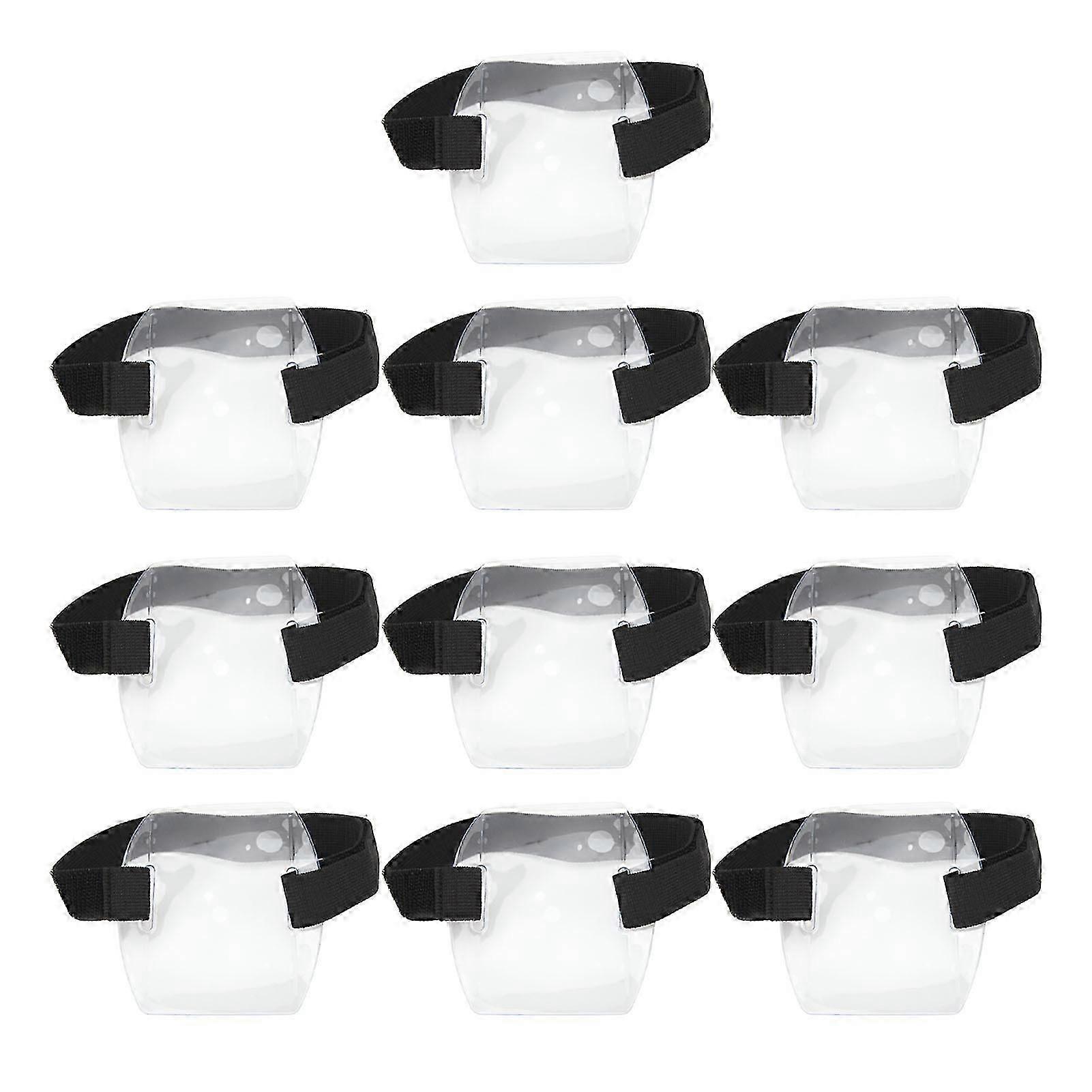 10Pcs Armband Badge Holder Adjustable Waterproof PVC Hook and Loop Arm ID Card Holder for Office Business School
