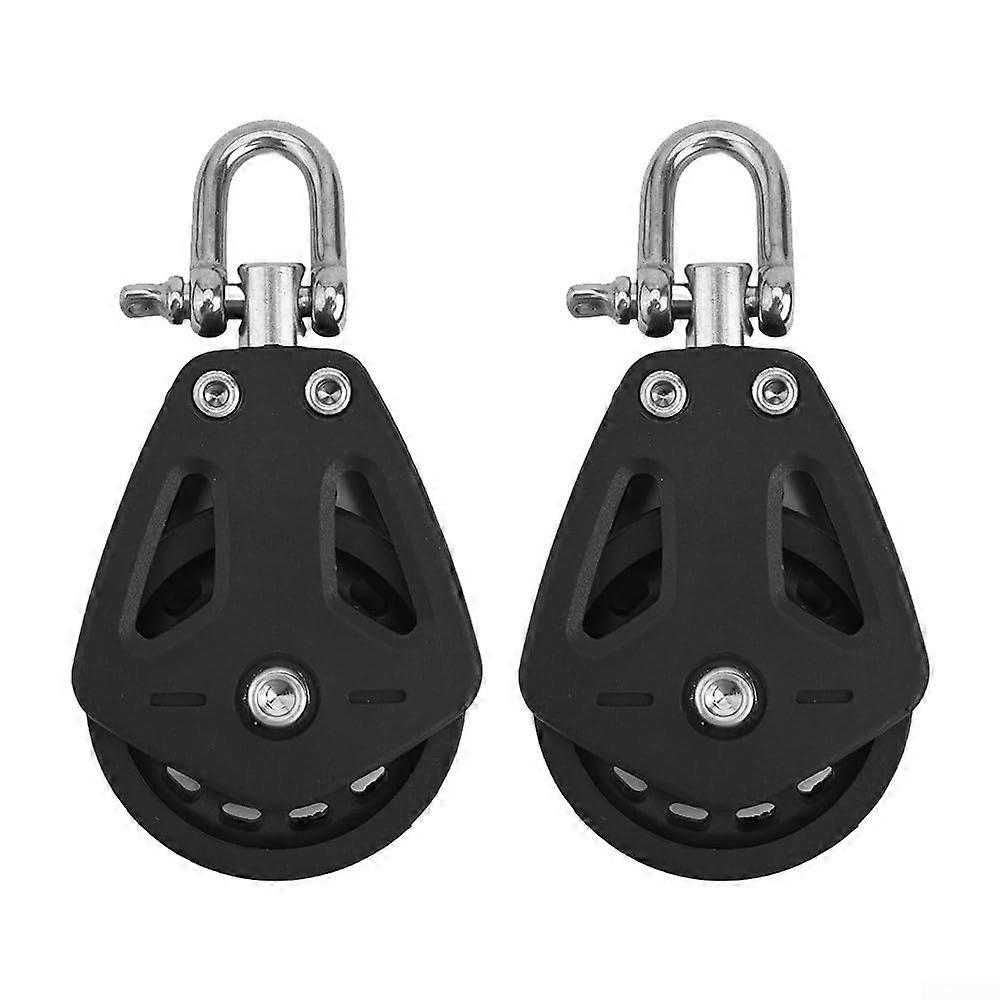Marine Pulley Block Duo 2 Heavy Duty Nylon Pulleys 460kg Load Limit for Sailing and Industrial Applications