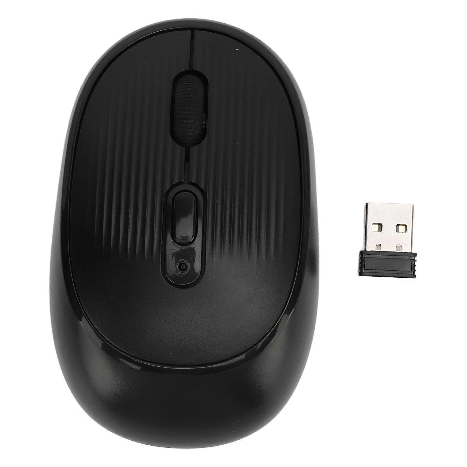 Wireless Mouse, Silent Portable Optical Mouse, 800 DPI, 1600 DPI, 2400 DPI, 2.4 GHz, with USB Receiver, for Laptop Chromebook, Black