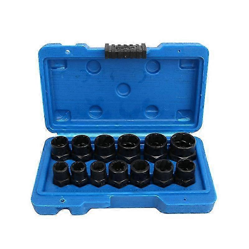 13-Piece Screw Remover Socket Hexagon Screw Tool Socket Bolt Nut Broken Wire Extractor Broken Nut B