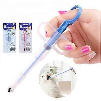 Pet Medicine Syringe Tablet Pill Gun Piller Push Dispenser Medicine Water Milk Syringe Dog Cat Puppy Feeder KitBlue