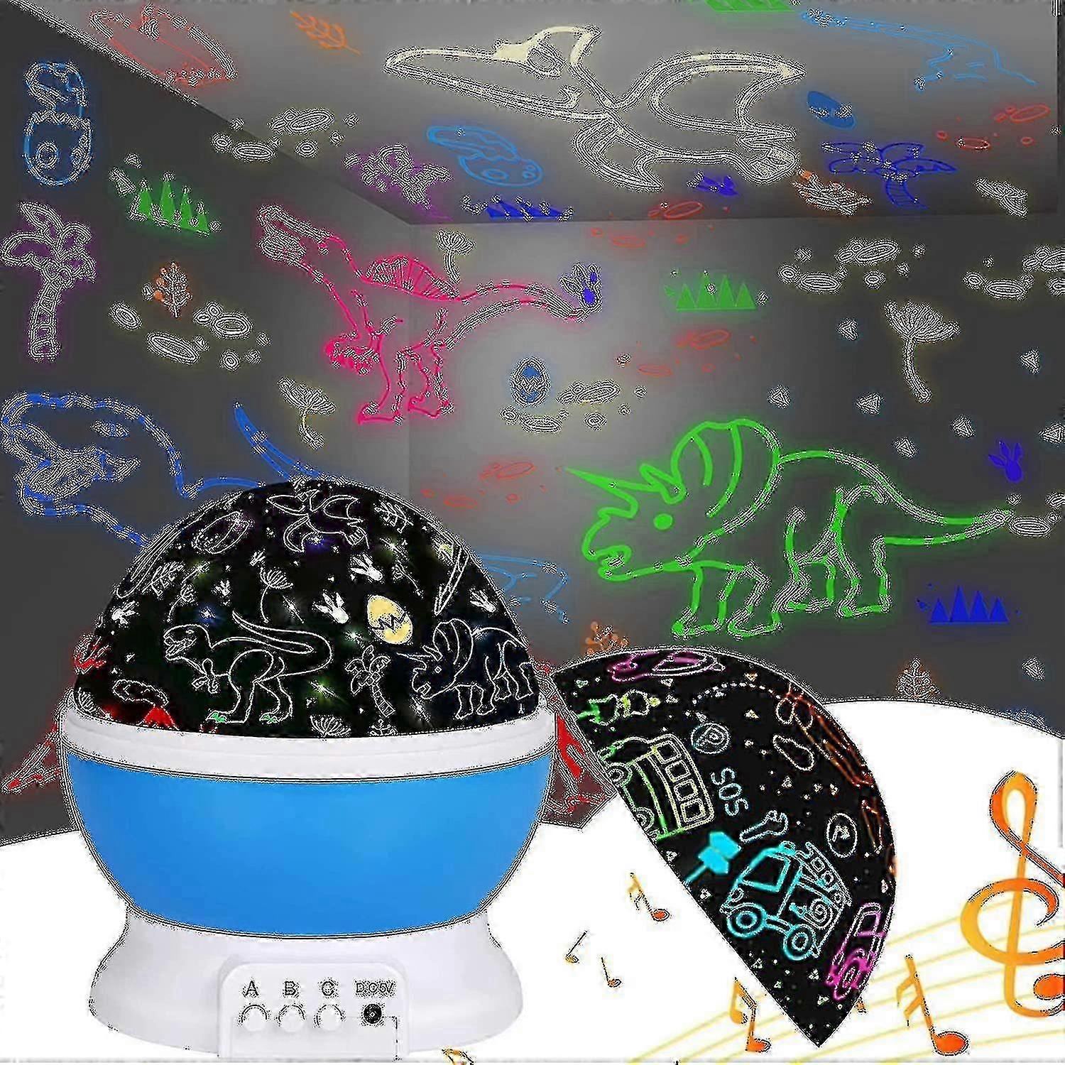 Dinosaur Night Light for Kids, Projector Night Light Featuring 12 Built-in Songs and 360 Degree Rotation