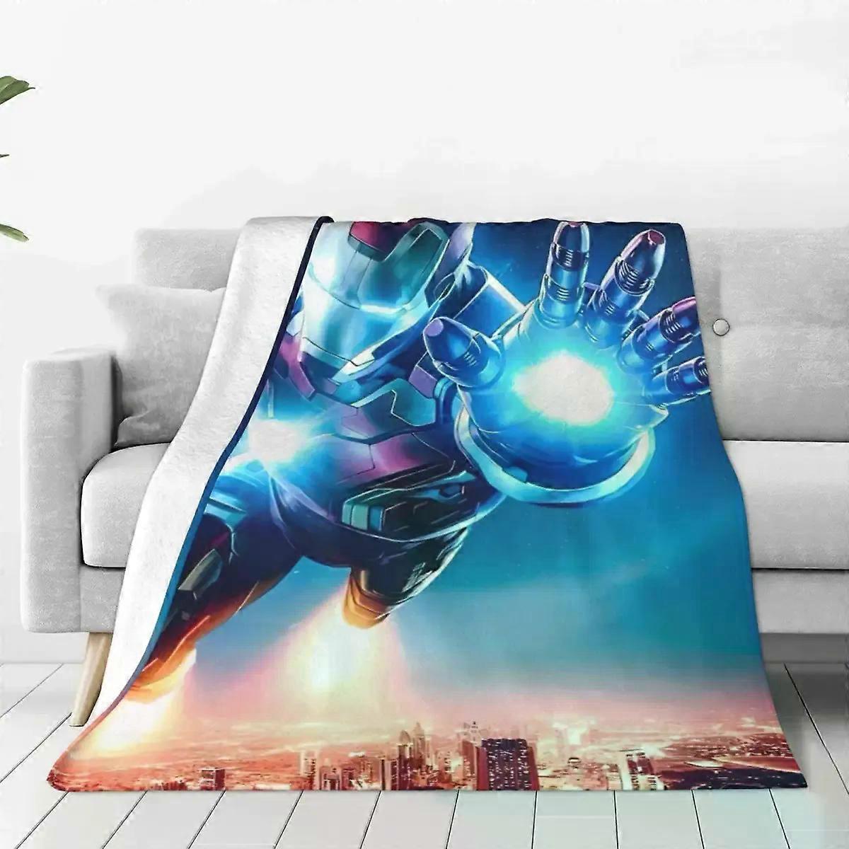 ss274 Marvel Heroes Iron Man Blanket Quality Soft Throw Blanket Winter Camping Couch Chair Sofa Bed Novelty Bedspread