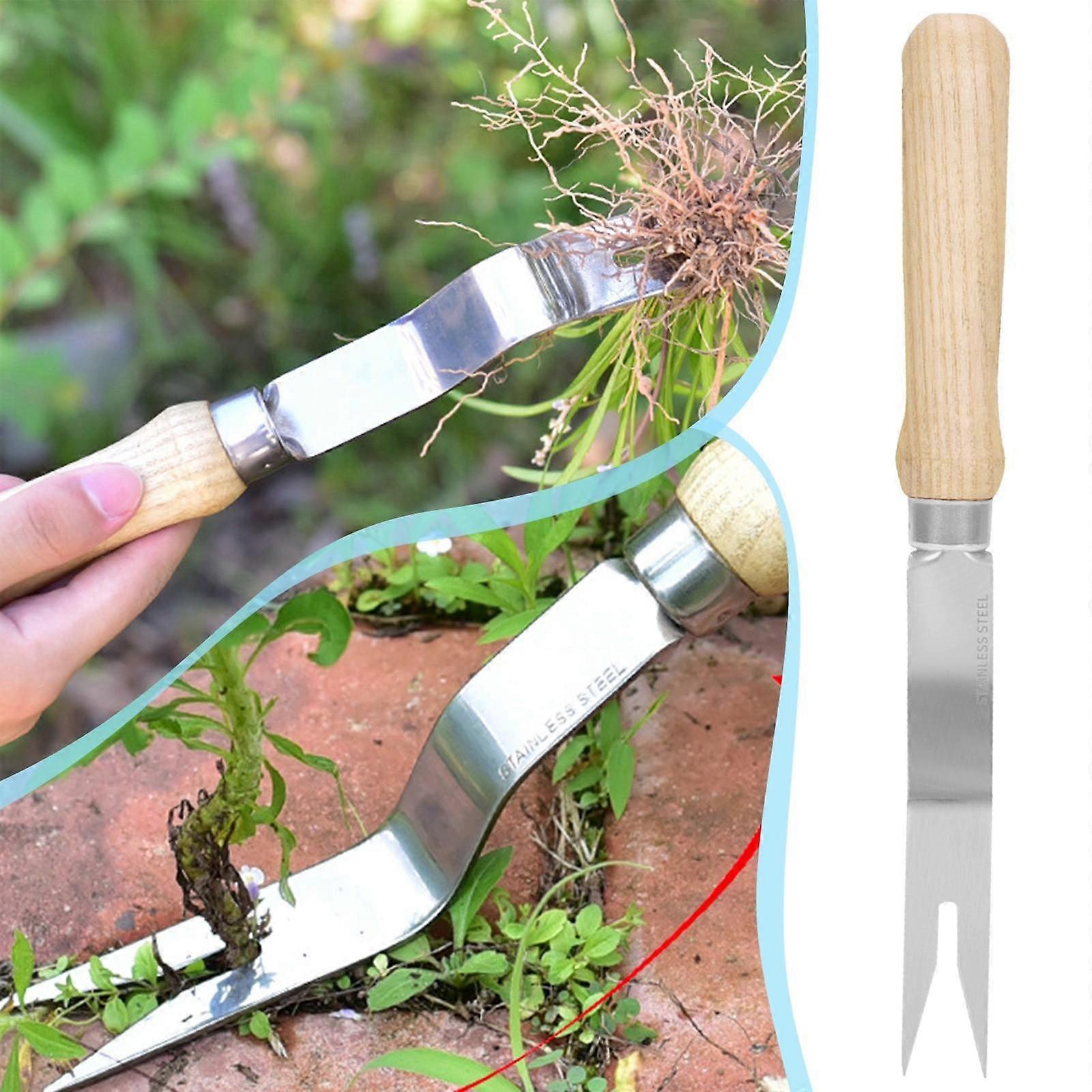Fork With Long Pointed Tip, Stainless Steel And Ergonomic Handle For Cockroaches, Dandelions And Crabgrass