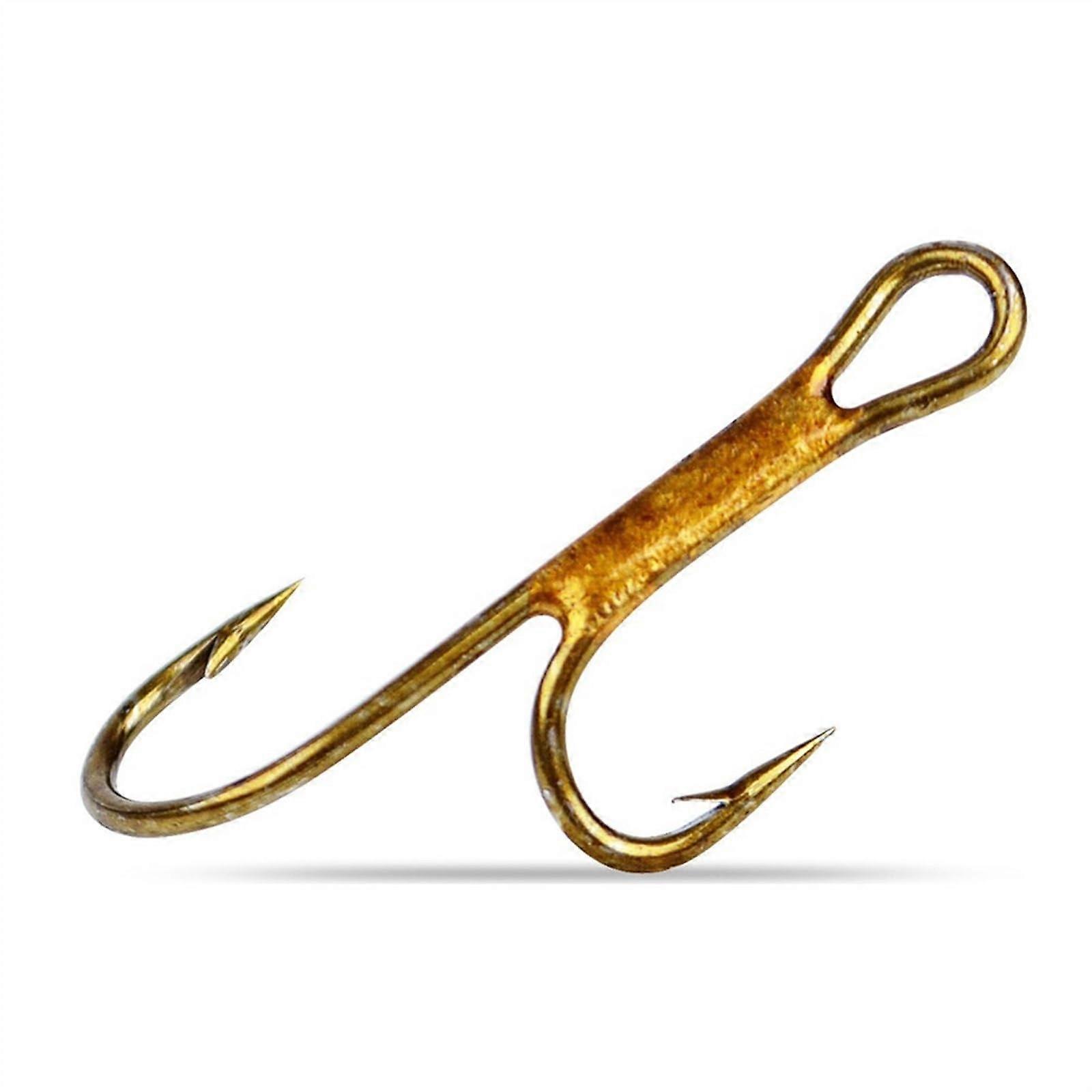 Angel Hooks High Carbon Steel Fishing Hooks, Double Barbed Twin Hooks, 20 Pieces For Predator Fish, Salmon Eye, Color 6