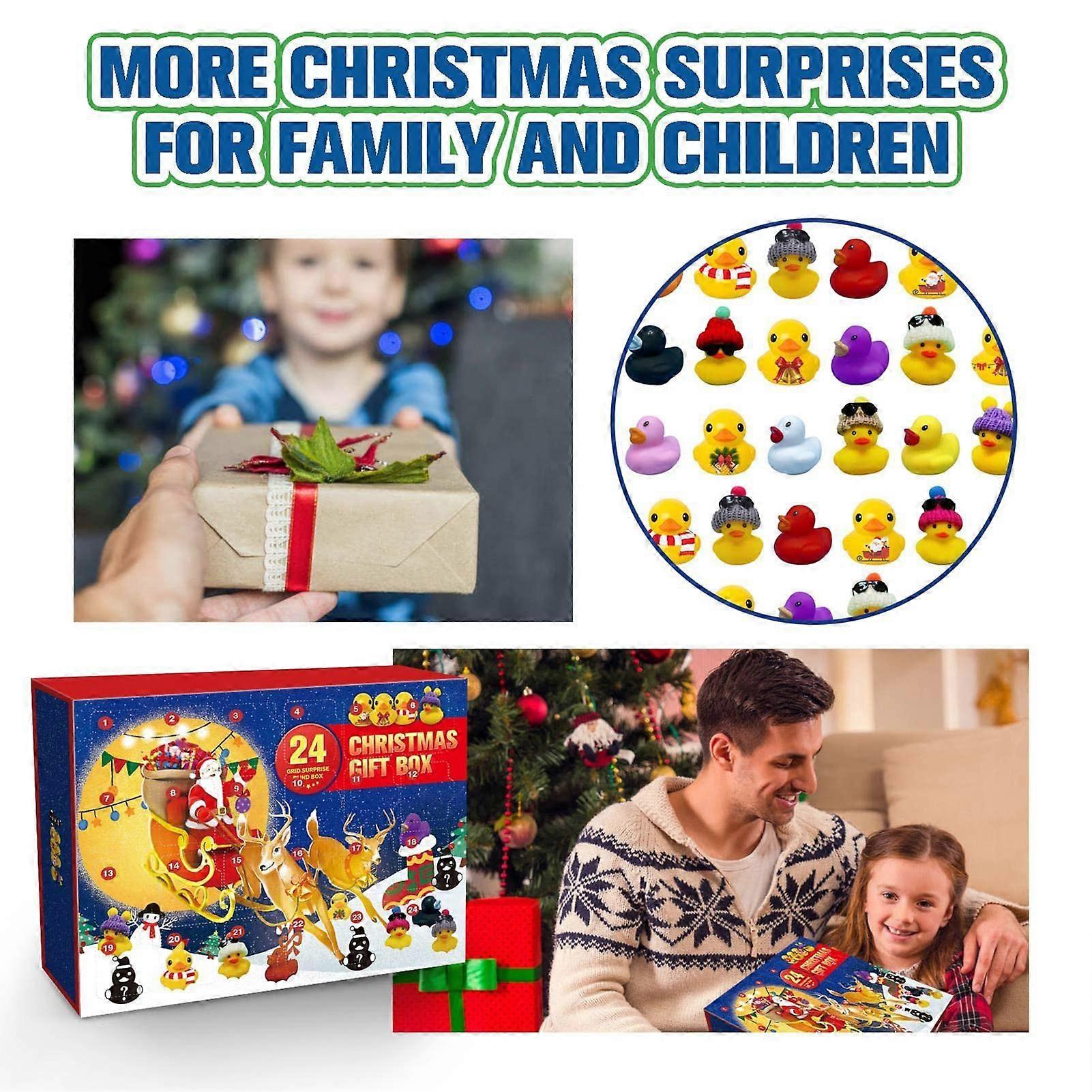 Christmas Advent Calendar 2022 Gifts | 24Pcs Christmas Cute Bath Rubber Ducks | Christmas Countdown Calendar