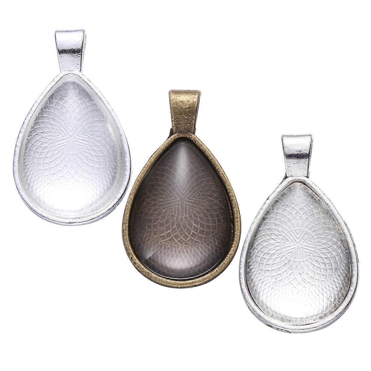 36pcs DIY Jewelry Making Kit with Alloy Pendants, Glass Patches for Crafting – Antique Silver, Antique Bronze, Bright Silver for Unique Photo Jewelry