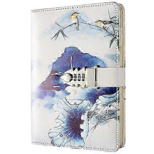 2025 PU Leather Password Notebook, Personal Diary with Lock, A5 Lockable Journal