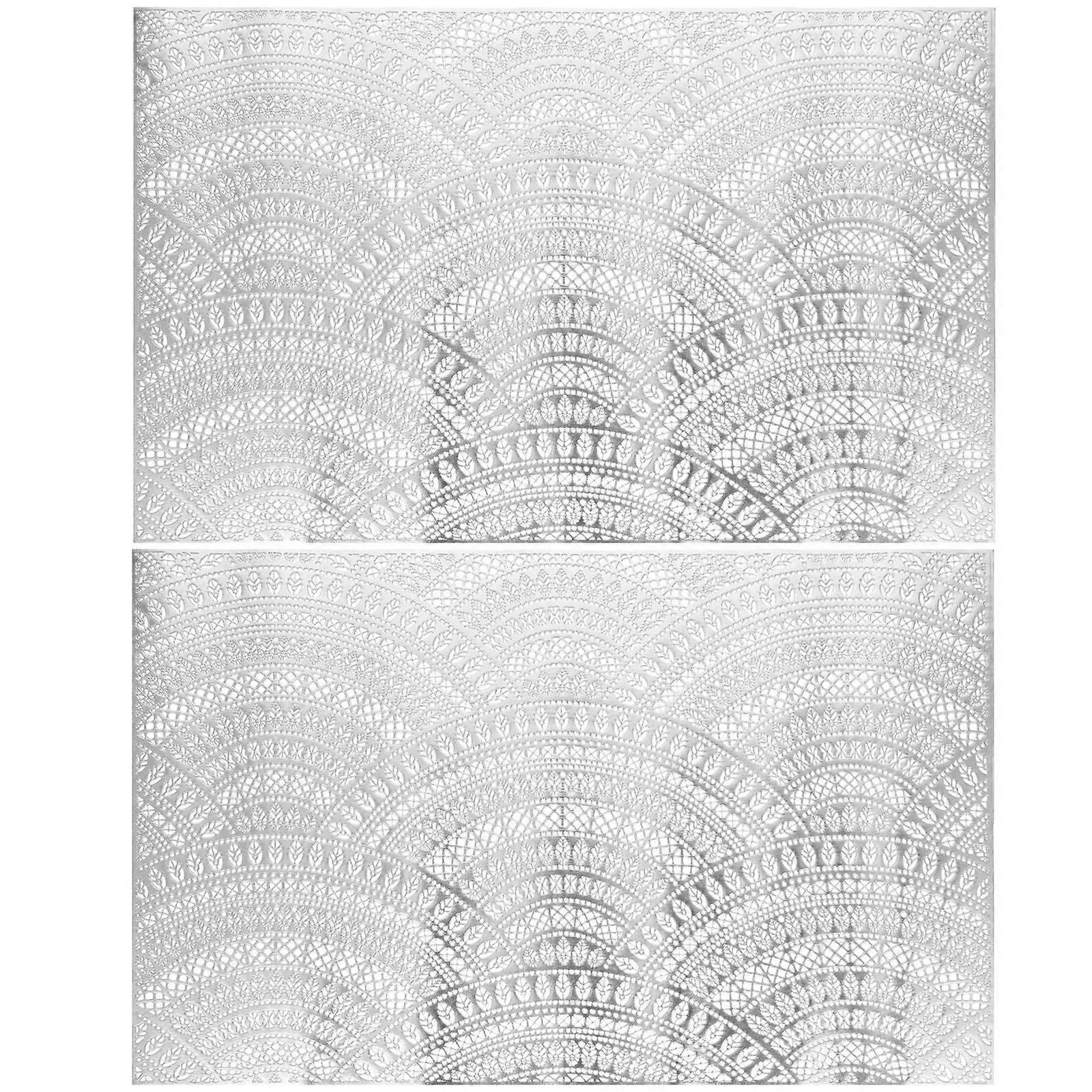 Insulation Table Mats Scratch Resistant Placemats Home Use Silver 45.5X30X0.05CM Waterproof 2Pcs