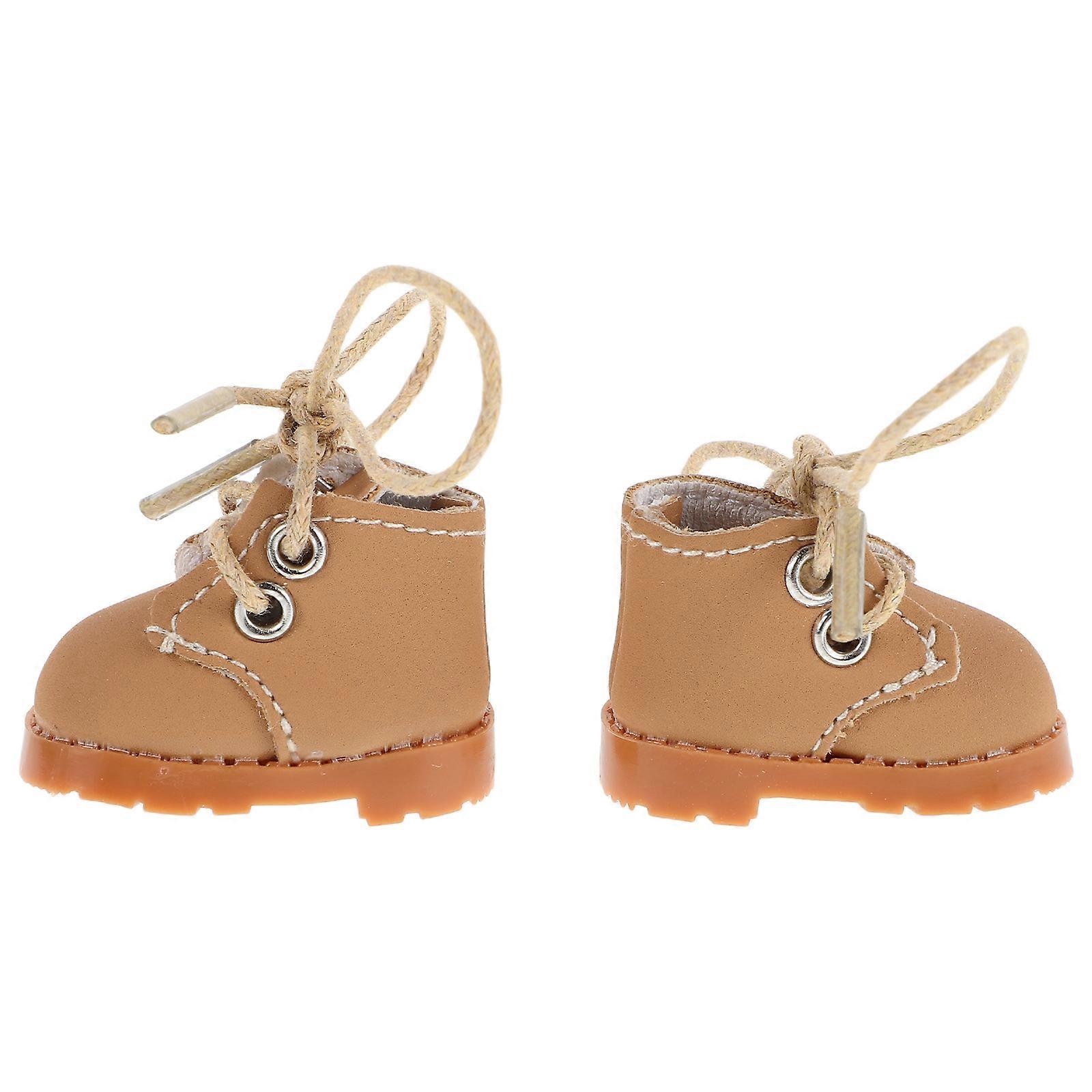 Shoes for Dolls Princess Style Dolls Shoes for Doll Displays and Play Light Brown 3.80X2.50X2.20CM Versatile Use 1 Pair