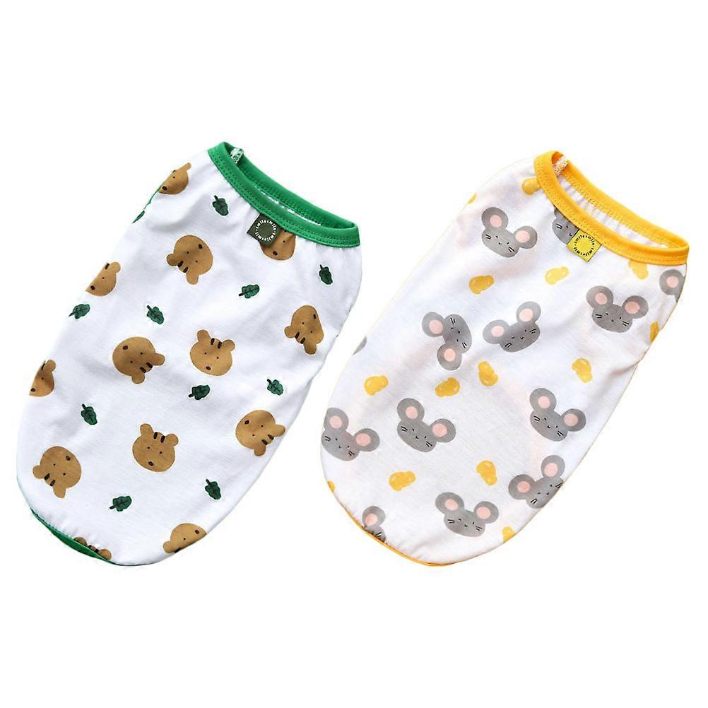 Pet Summer Vest Lovely Dog Vests Assorted Color M Size Cool for Summer 2Set