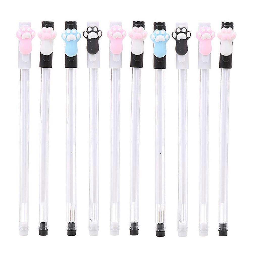 Cat Pens Black Ink Cartoon Neutral Pen Daily Writing Assorted Color 10Pcs