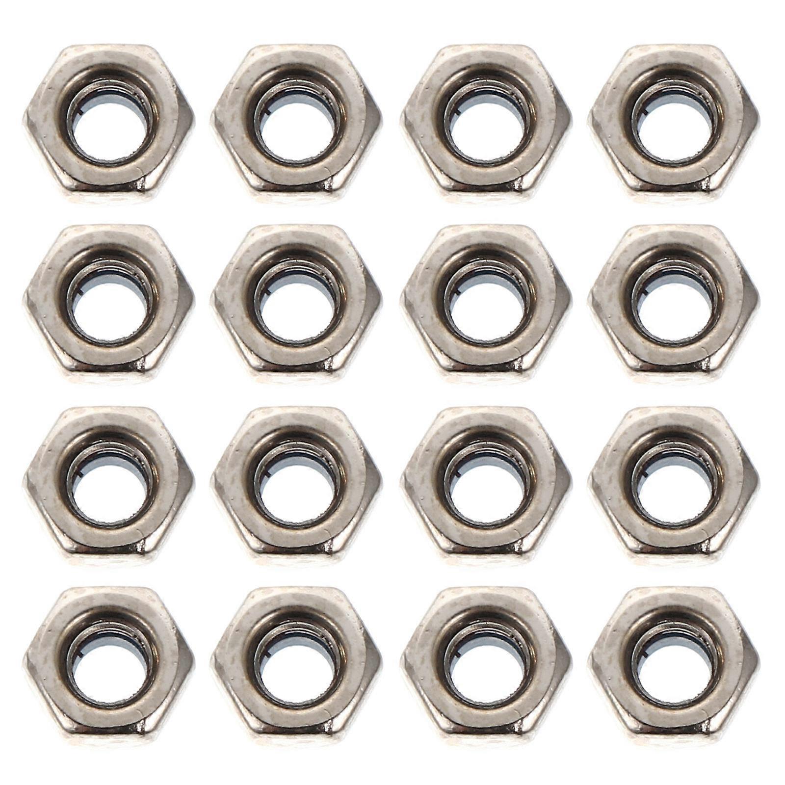 Locking Screw Kit Carbon Steel Socket Head Screws Nylon Lock Nuts Machinery Silver 0.8X0.8CM 100Pcs