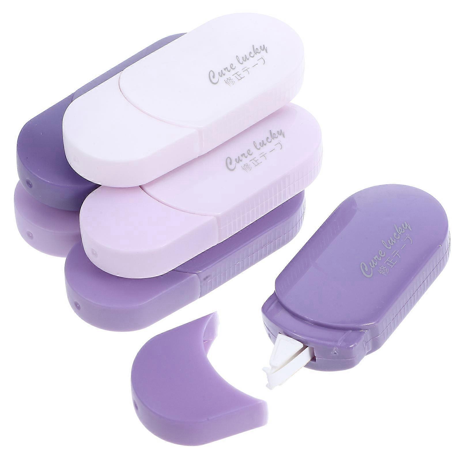 6pcs Adhesive Correction Tape Pens for Scrapbooking, Crafting & Office Use White & Purple Glue Pens for School, Wipe Out & Creative Projects