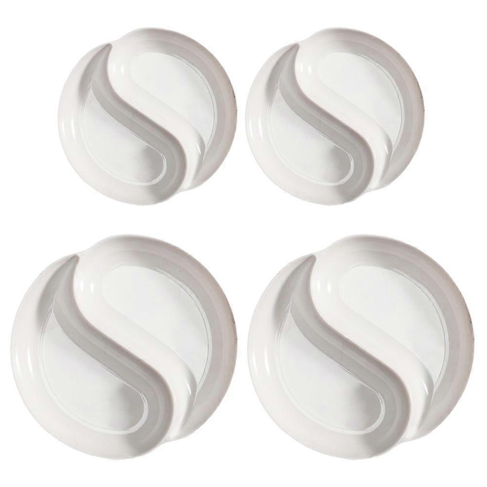 Tai Ji Shape Paint Tray for Watercolor Artists Made of Plastic White Color Portable and Lightweight 4 Pieces