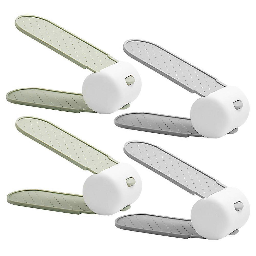 Shoe Slots Organizer Double Layer Adjustable Shoe Rack for 4Pcs Shoes