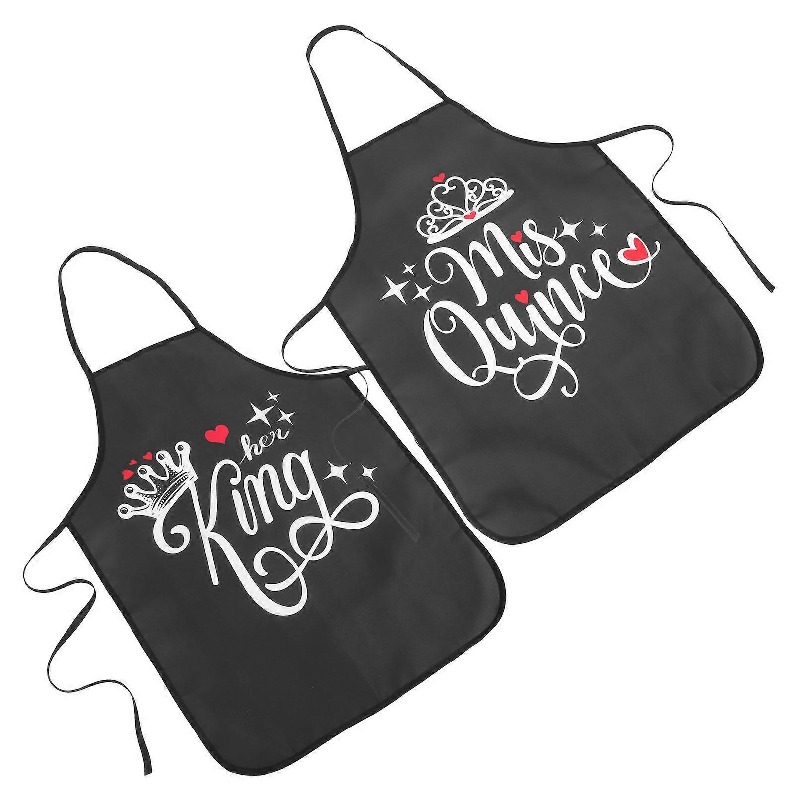 Valentine Printed Apron Set for Couples Cooking and Party 1Pair