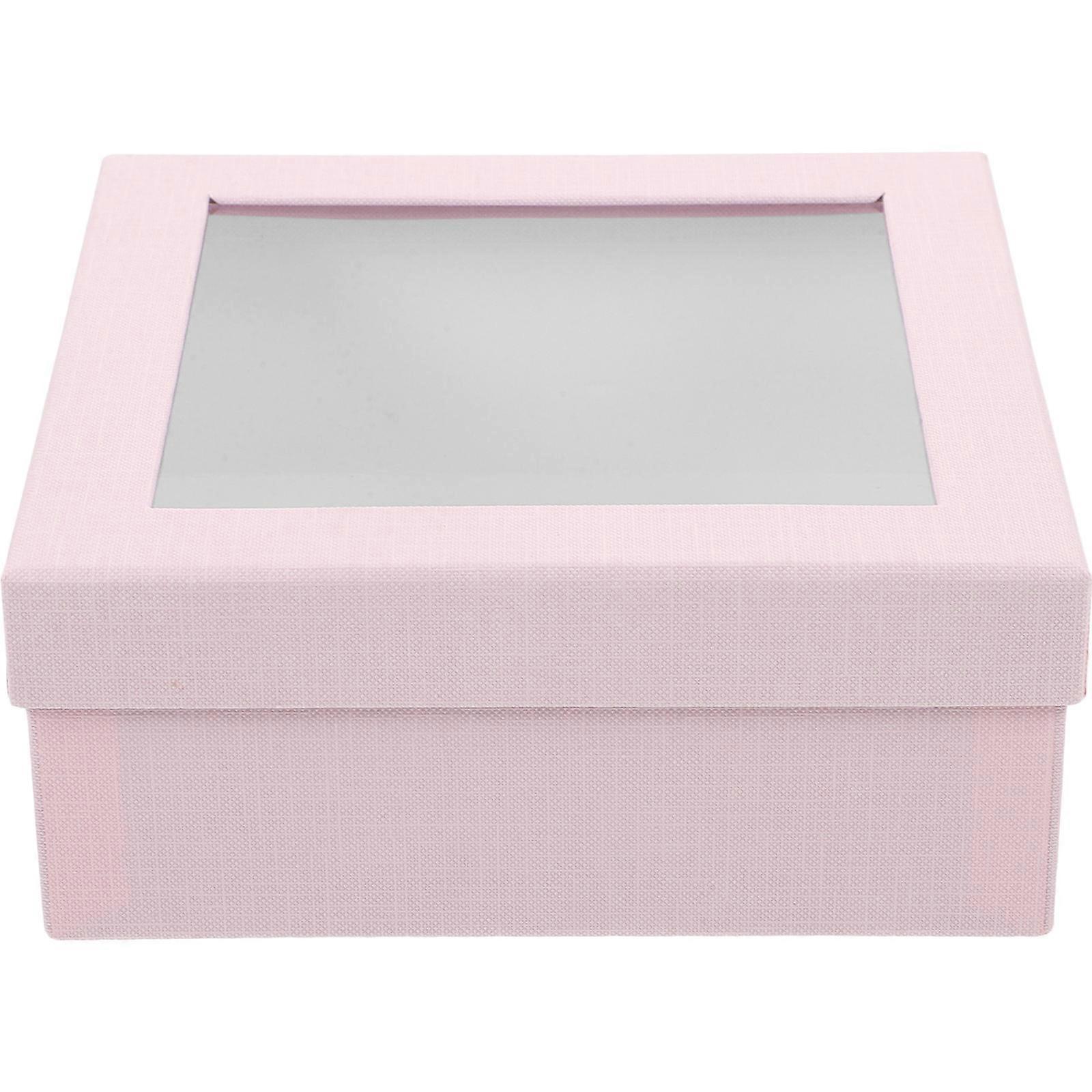 Packing Boxes Pink Square present Wrapping Box For Party Favor Storage Decoration Gifting 1Set