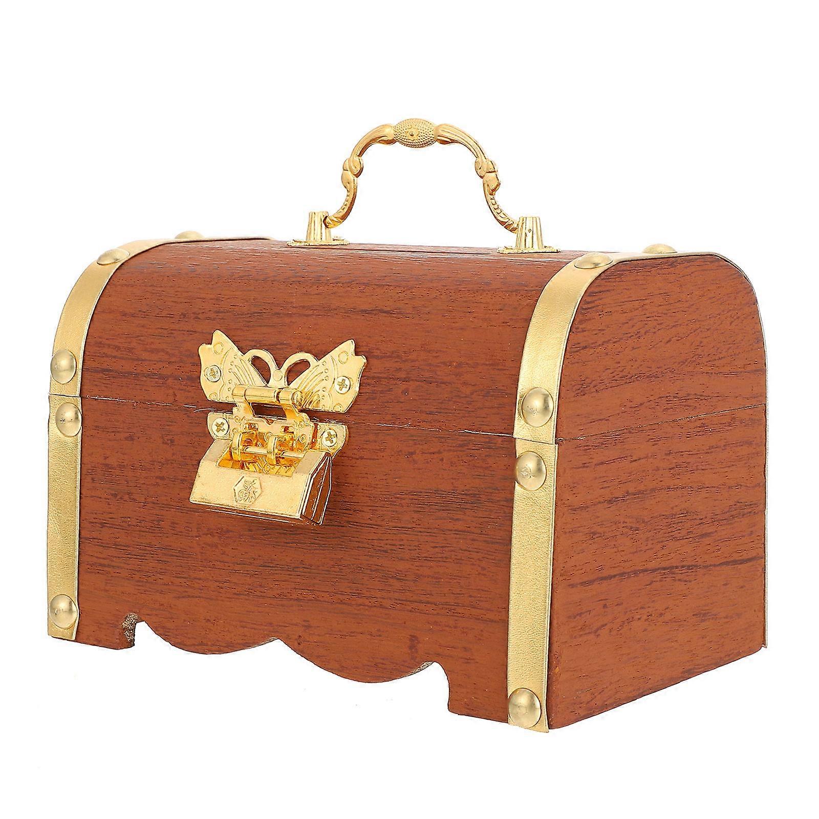 Chocolate Plastic Coin Box with Lock for Home Storing Dustproof and Moistureproof 1pc