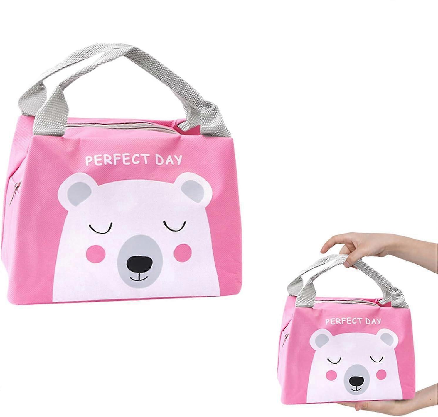 ランチバッグ、ランチバッグ、ランチバッグ、仕事用ランチバッグ、ulatedランチバッグ、クールバッグ、ピクニックバッグ、かわいいランチバッグ、女性、学生、子供向け(ピンク)