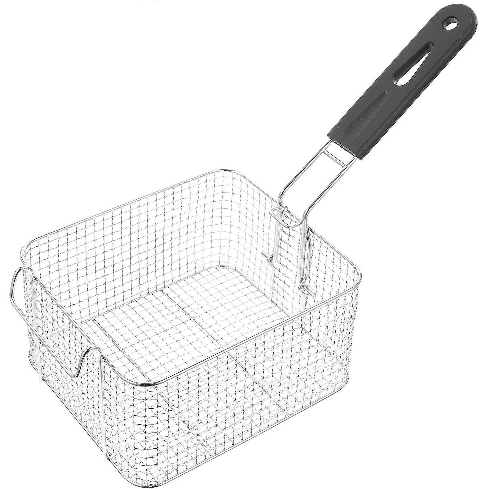 Deep Frying Basket With Handle Stainless Steel Frying Basket Home Users 16.5X6.9X4.1in 1Set