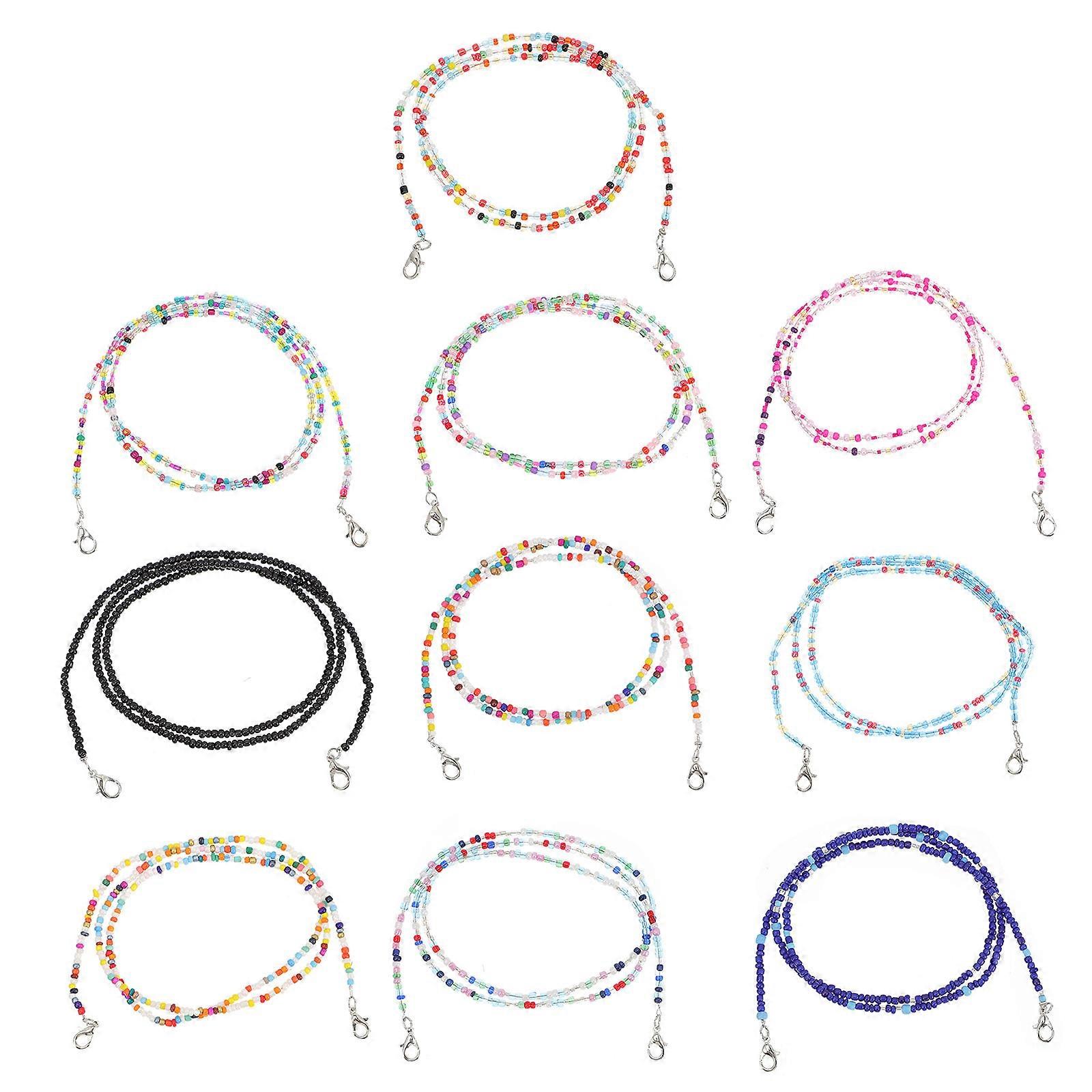 Mask Chains Doctor Colorful Beaded Face Mask Chain Random Color Decorative 10Pcs