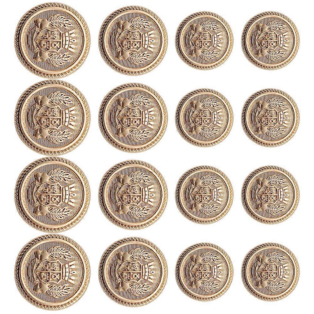Buttons Handicrafts Artisans British Styled Round Golden 16Pcs