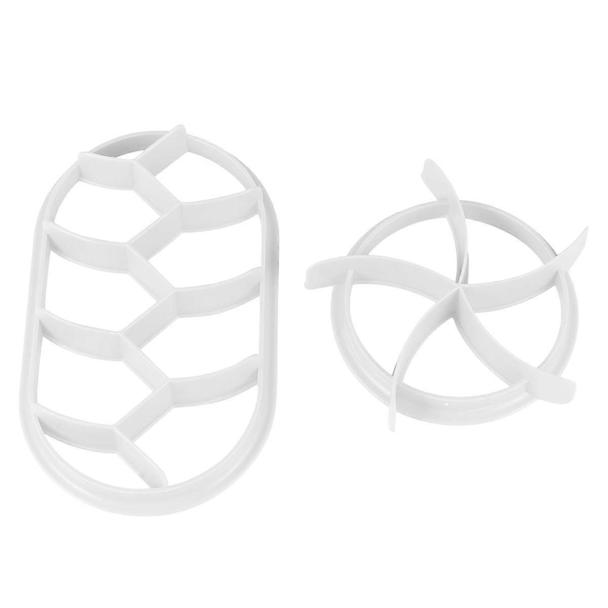 2 Stück in 1 Set DIY Brotpresse Form Backzubehör Kunststoff Gebäckschneider Backzubehör für Home Shop Bäckerei (weißer, runder und ovaler Stil)