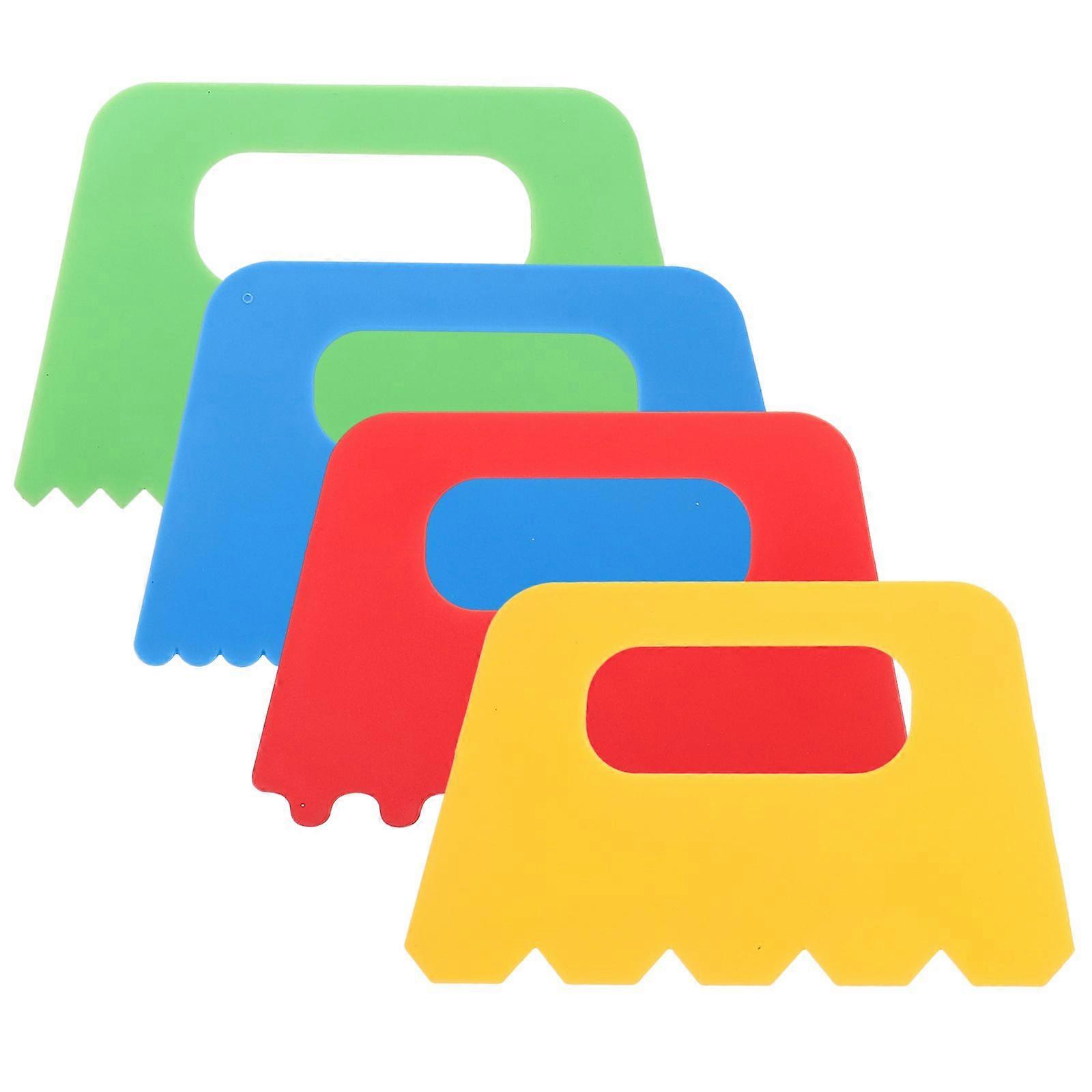 4Pcs Children Painting Scraping Brushes DIY Painting Brushes Line Scrapers Random Color