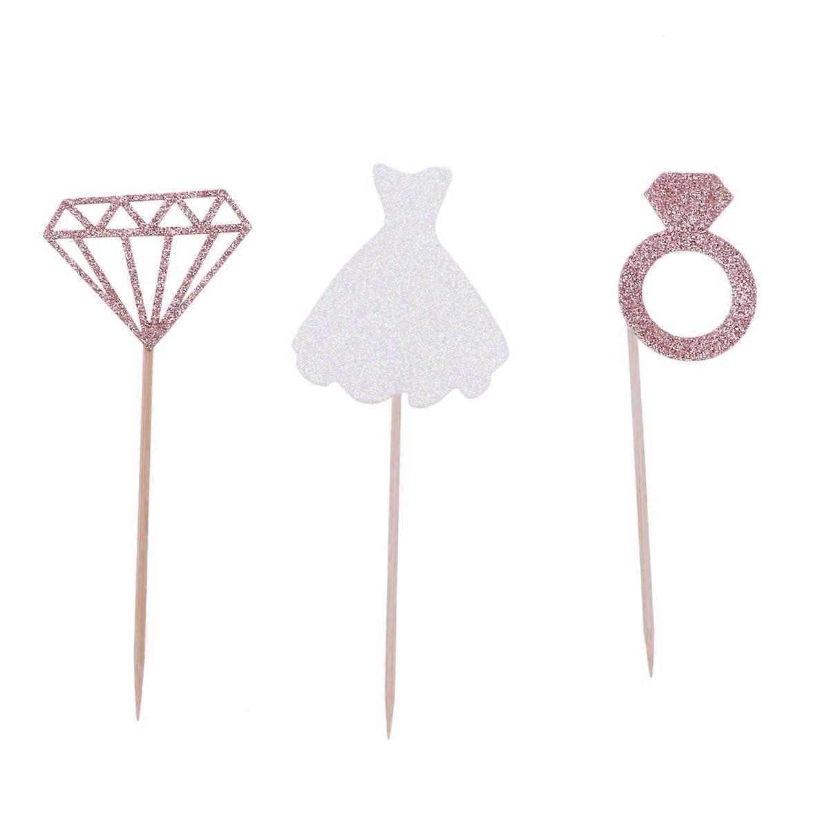 ميني تاج كعكة توبرز بريق ورقة تنورة الماس خواتم على شكل كب كيك الديكور لعيد ميلاد زفاف 12 قطعة