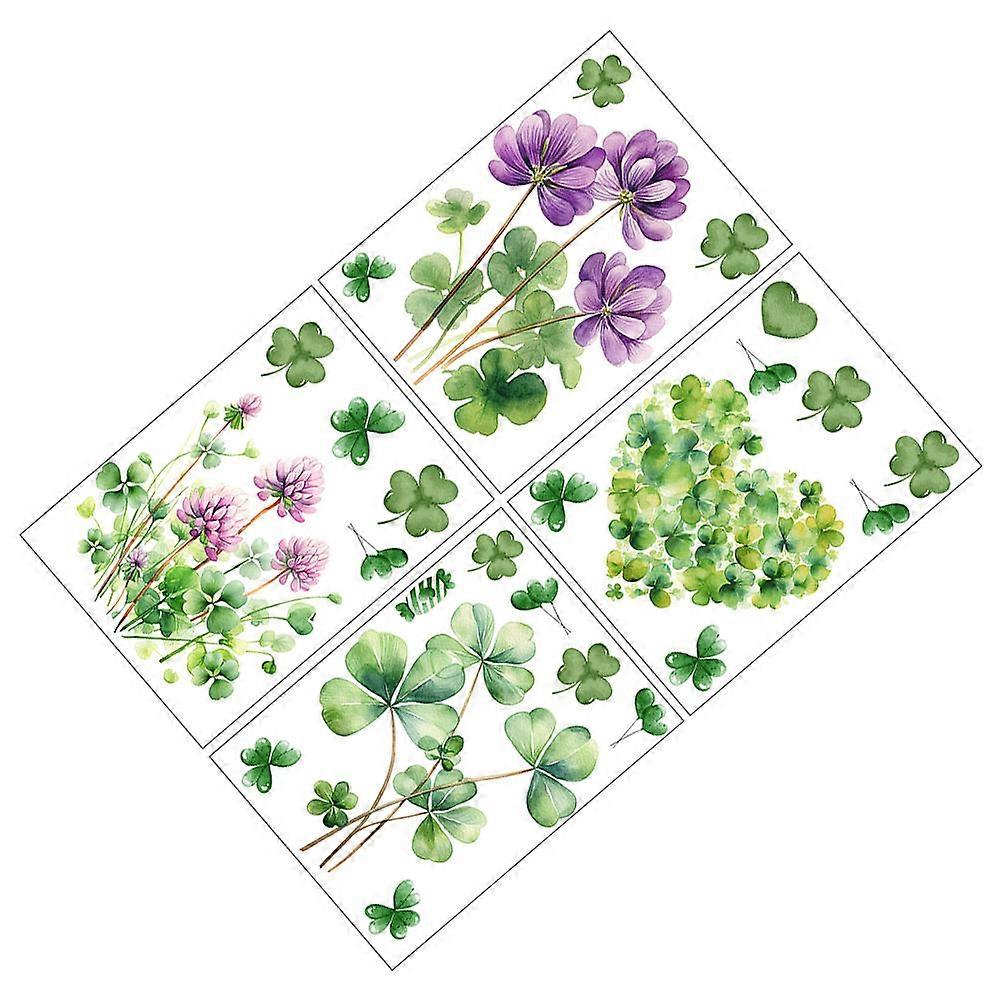 Decorative Wall Decal Patrick's Day Stickers Shamrock Wall Decoration Assorted Color 40.00X30.00X0.10CM Easy to Stick 1 Set