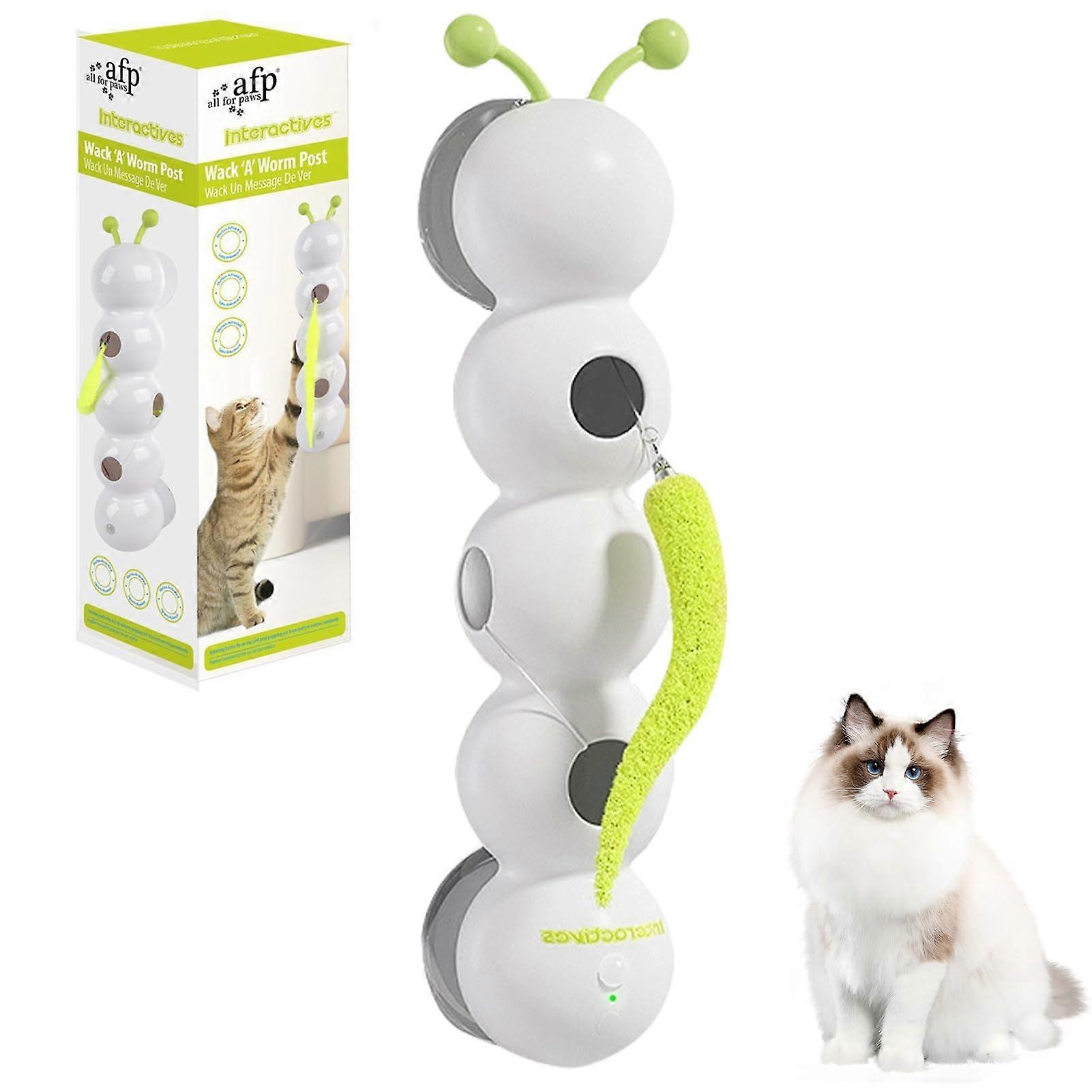 Cat Toy, Interactive Wuselworm Toy for Cats, Smart Motion Pet Toy with Worm Design (White)