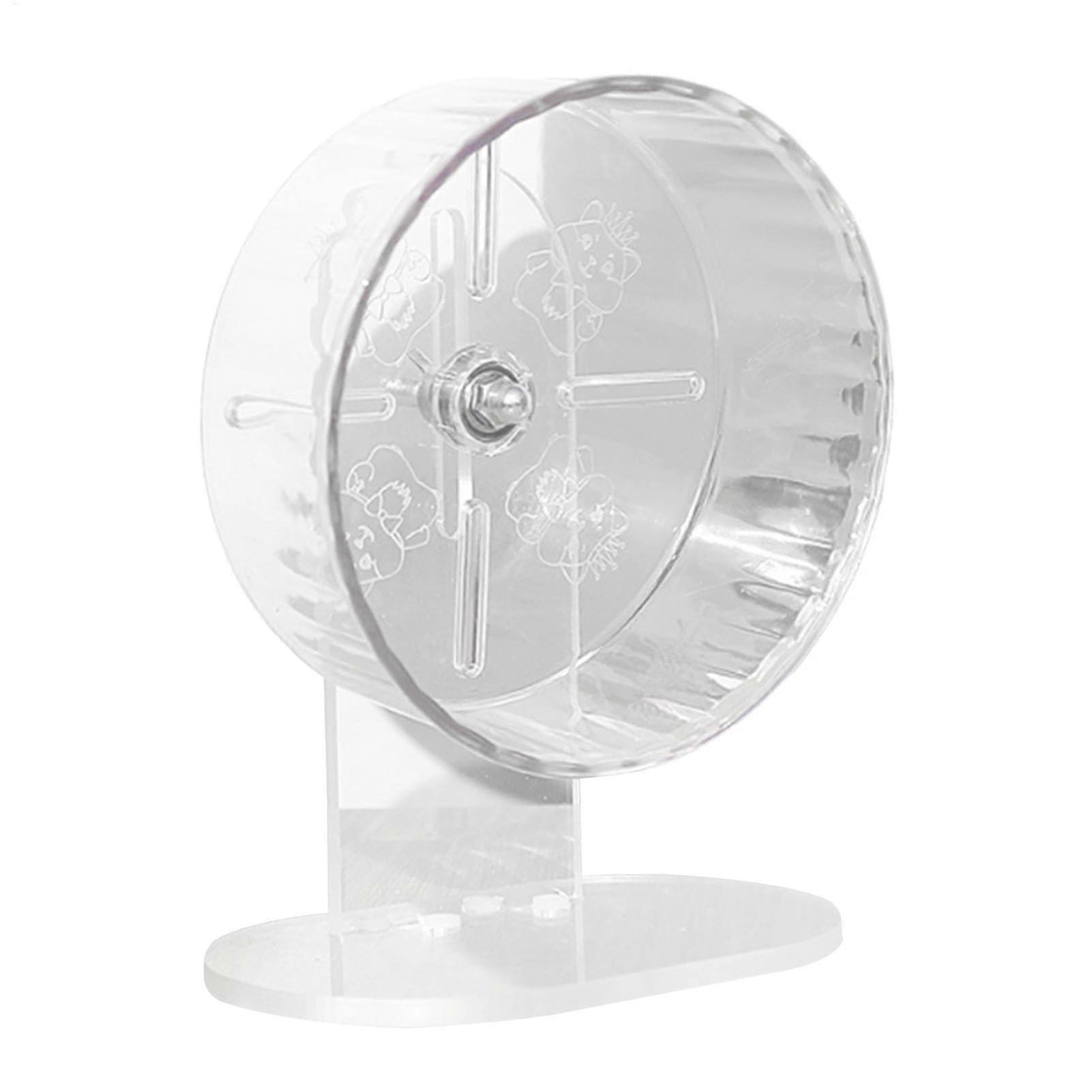 Quiet Hamster Wheel - Large Transparent Hamster Wheel with Adjustable Stand for Cages and Hedgehogs, Ultra Quiet Design