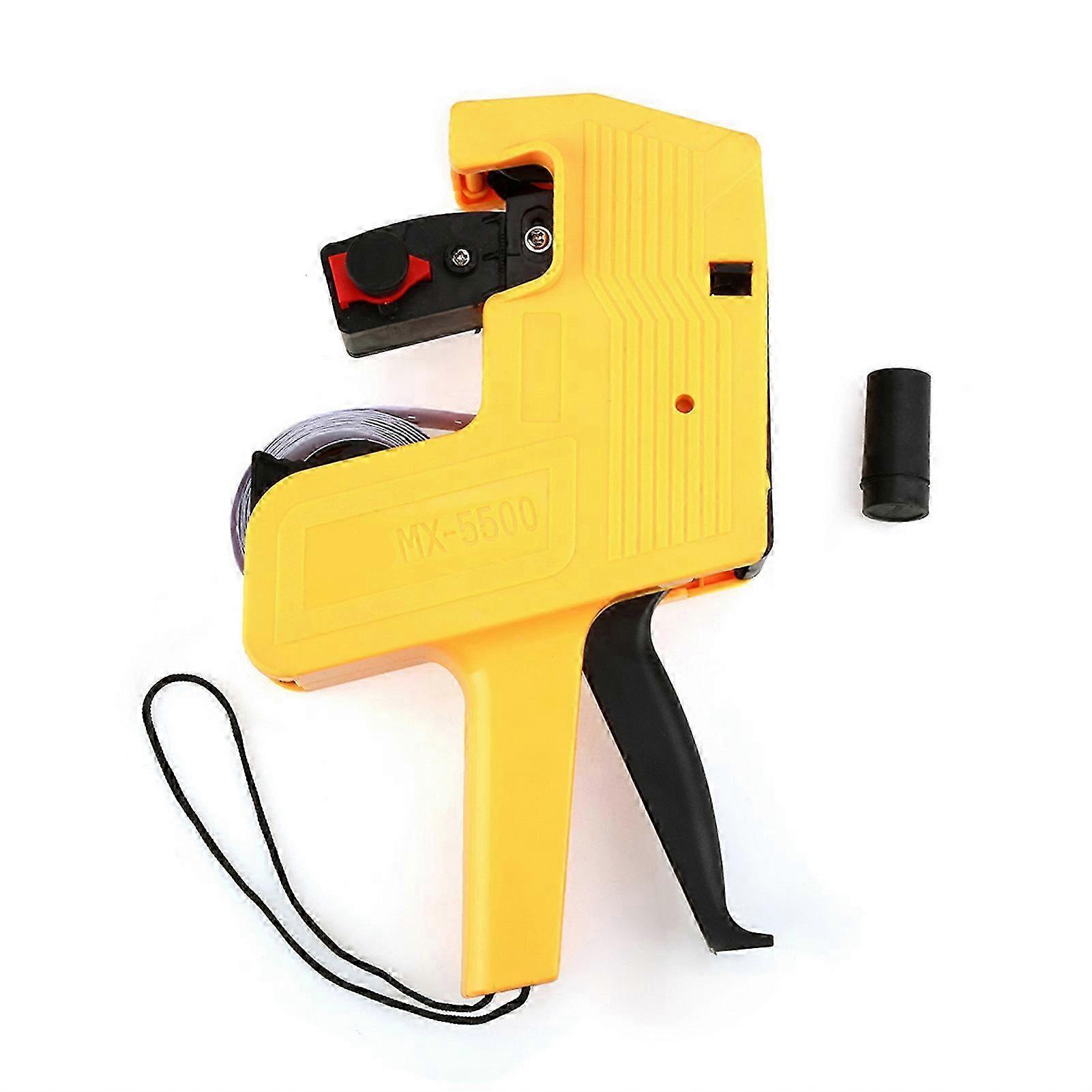 Price Label Gun with 8 Digits, Retail Tool Including Labels & Ink Refill (Yellow)
