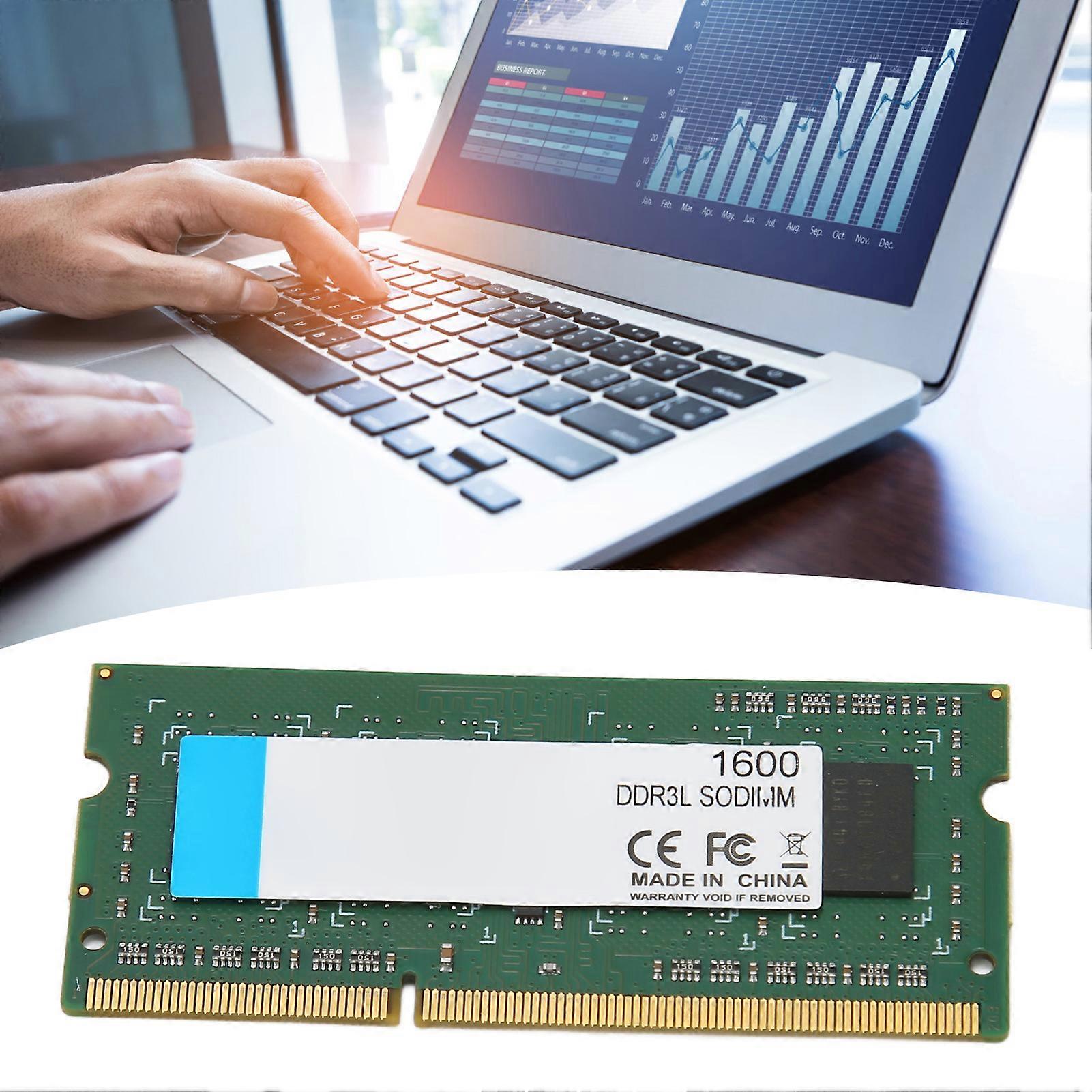 DDR3L SODIMM 1600MHz RAM 64Bits Width 204Pin Data Connection Plug and Play 1600MHz RAM for Laptop 4GB 
