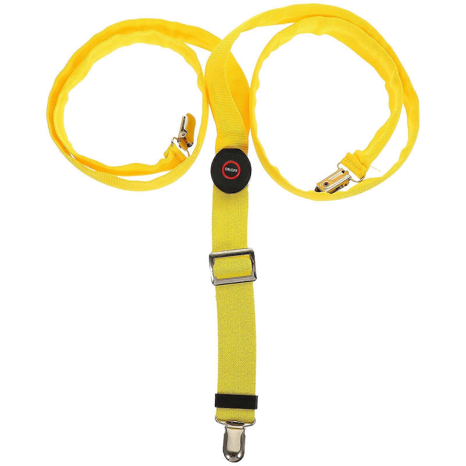 Adjustable Pants Suspenders with Clips Luminous Design for Night Running Safety Feature 1Set Yellow 120x2.5cm
