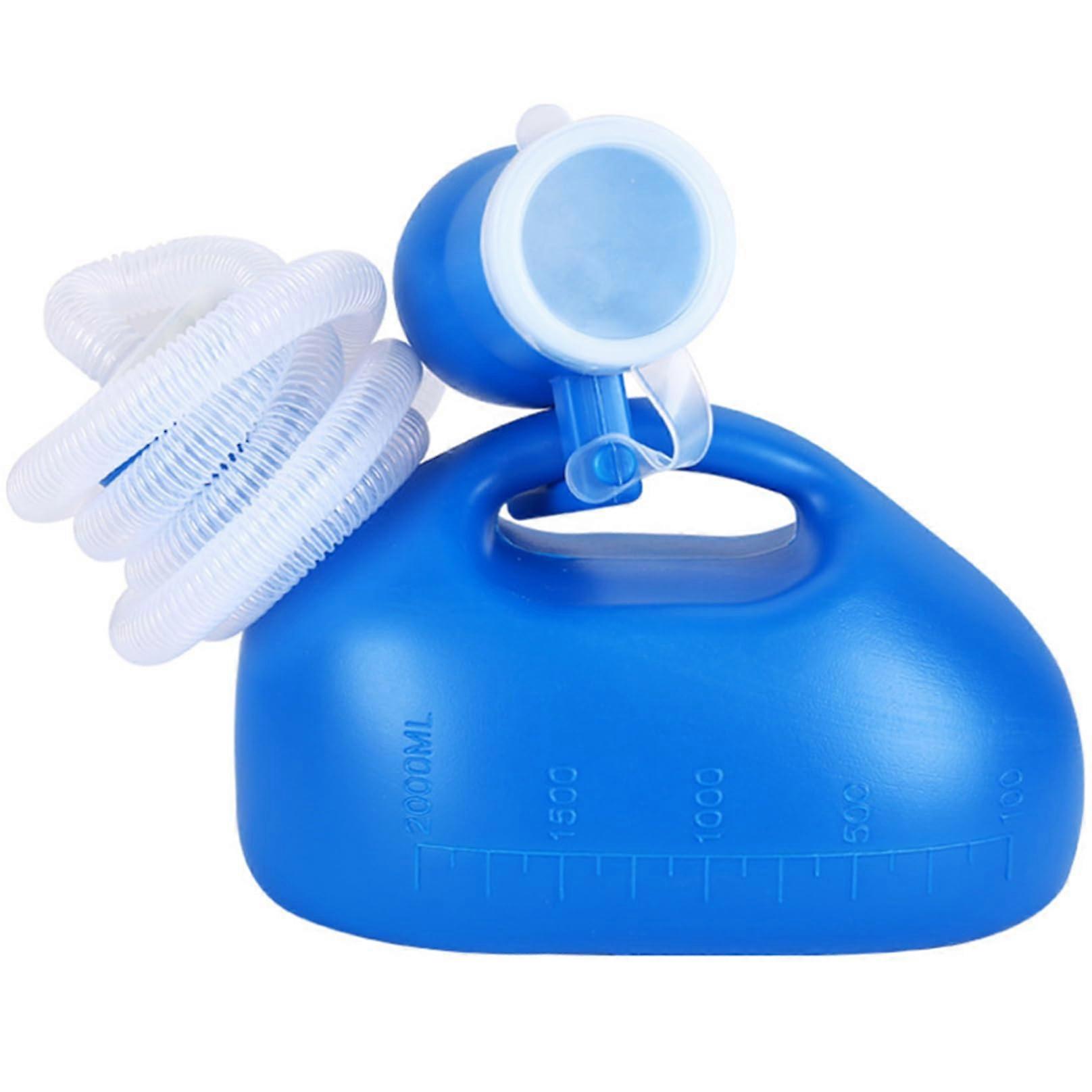 Portable Urinal for Men 2000ml Spill Proof Urine Bottle with Scale Long Tube for Travel Hospital Use