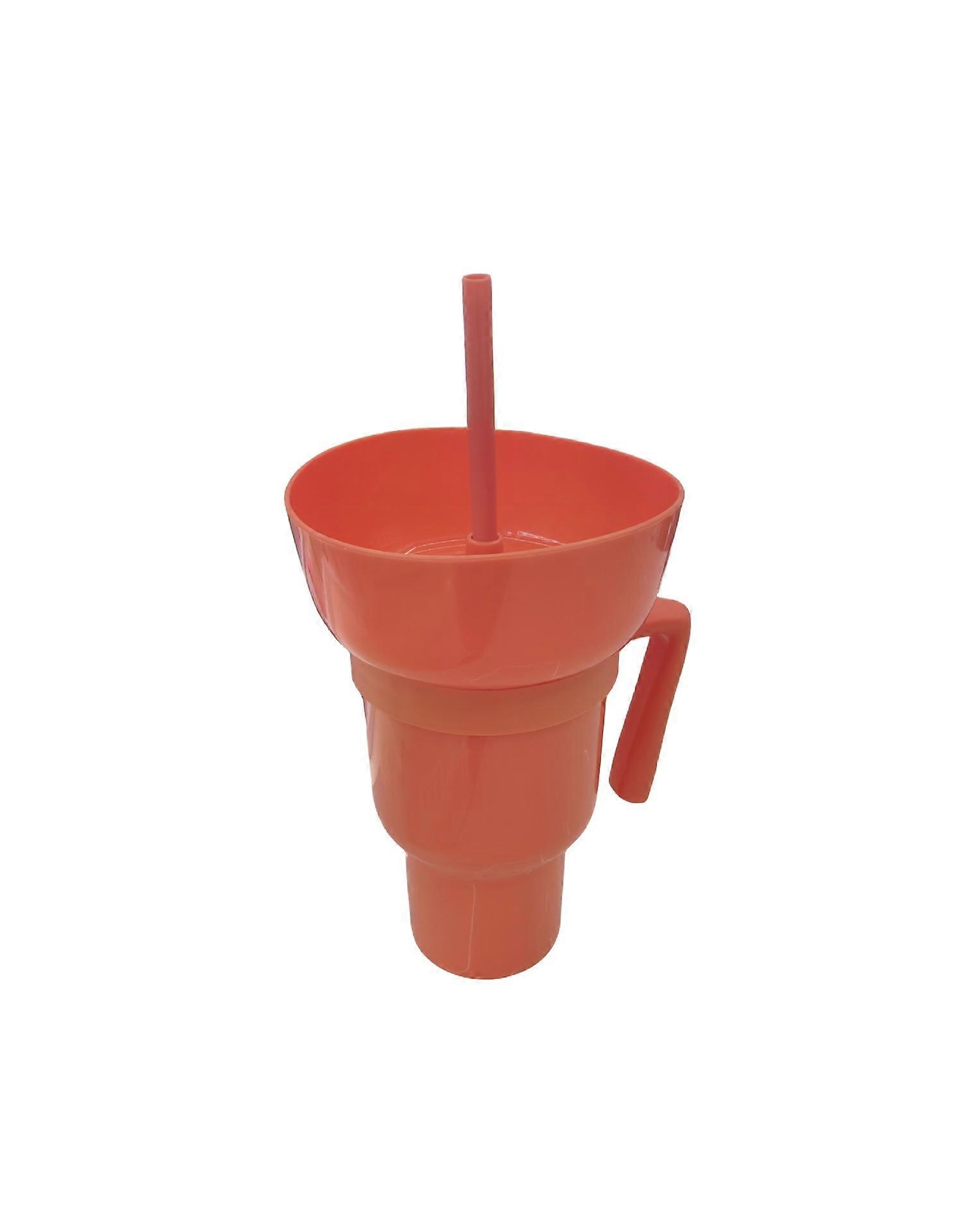 2-in-1 Snack Drink Cup with Straw, Yellow