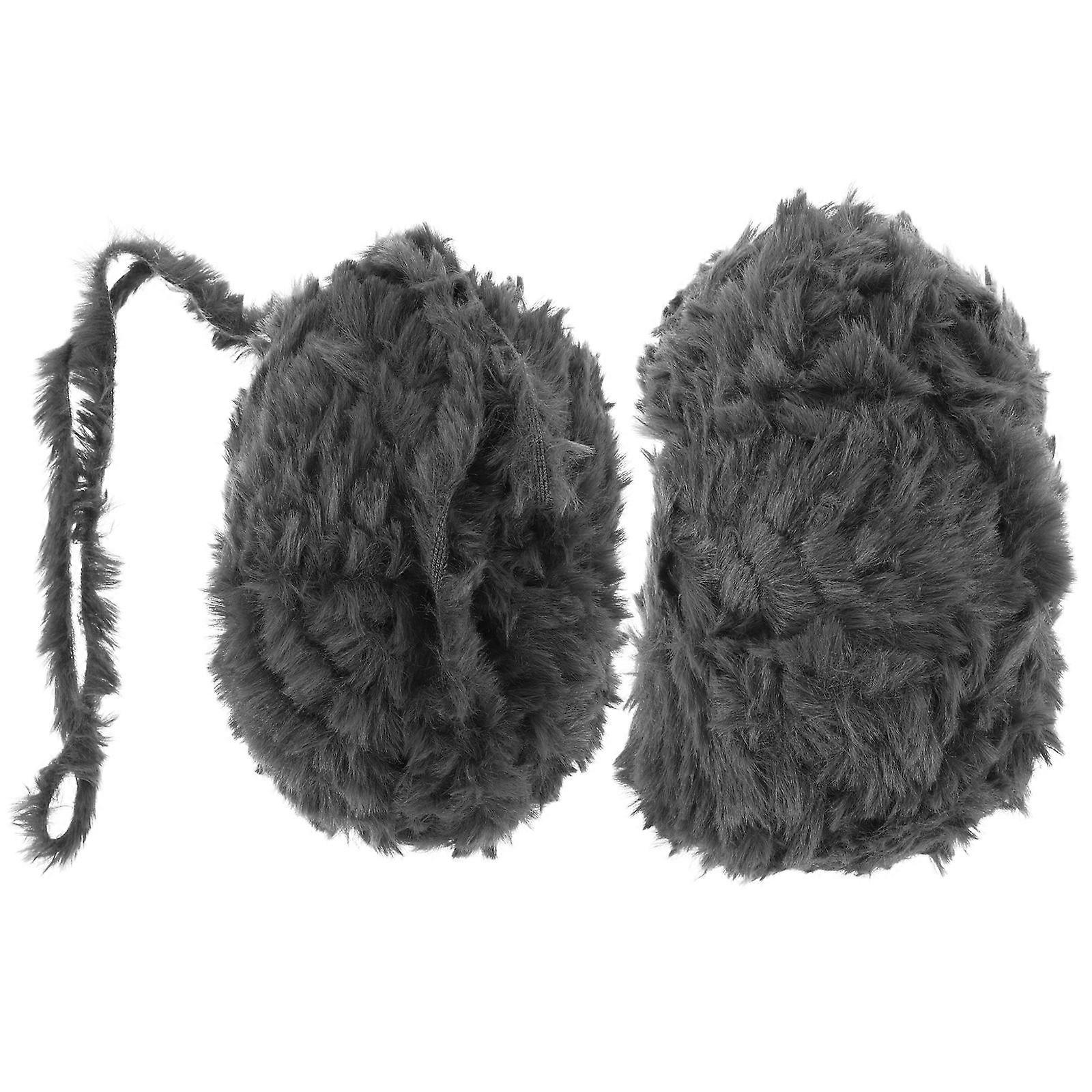 2pcs Imitation Chunky Fluffy Faux Yarn for Crochet & Knitting – Soft Light Gray – Ideal for Scarves, Hats, and Blankets