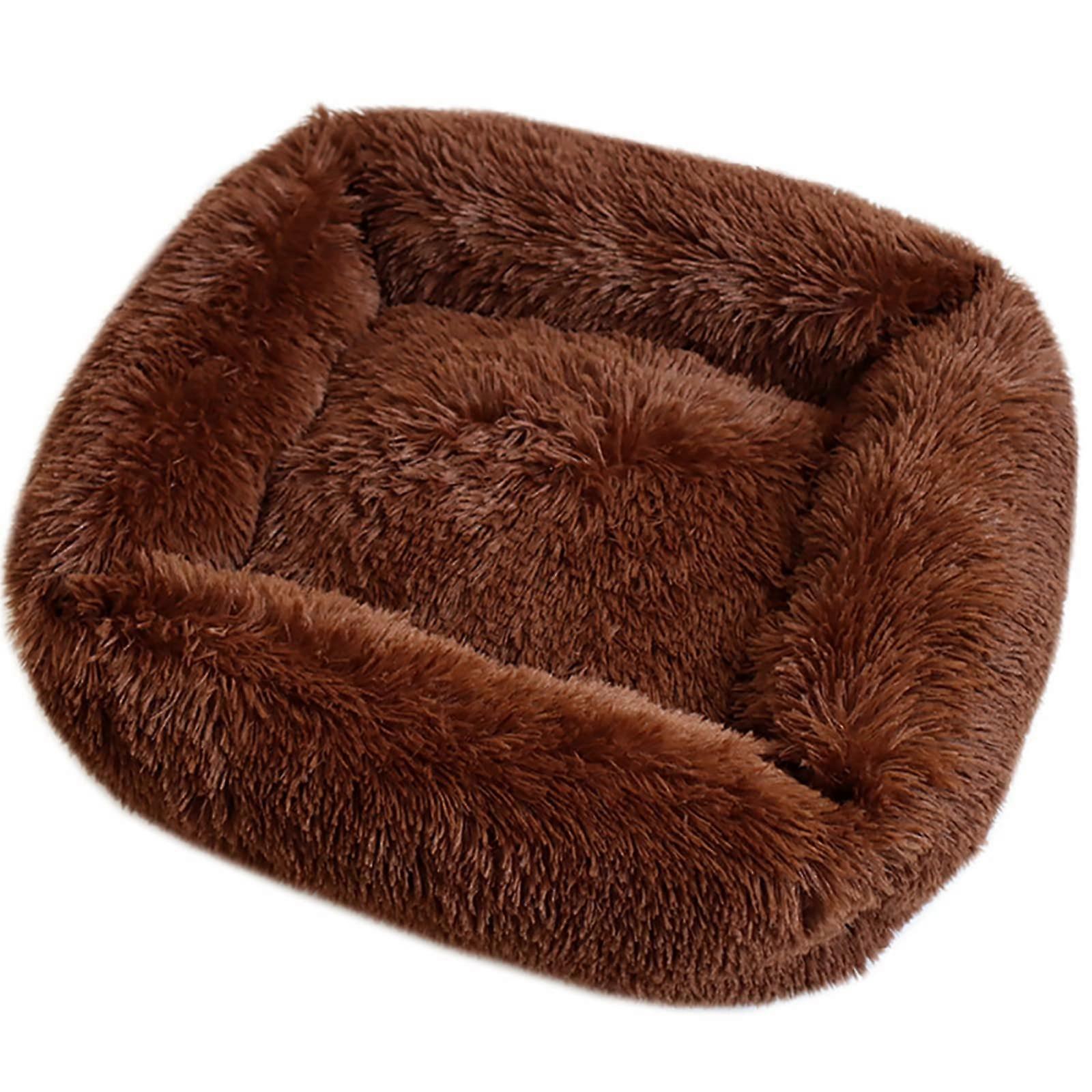 Dog Bed Cat Bed Fluffy Cushion Square Pet Sofa For Cats And Puppies Small Medium K L Non Slip Moisture Resistant Base
