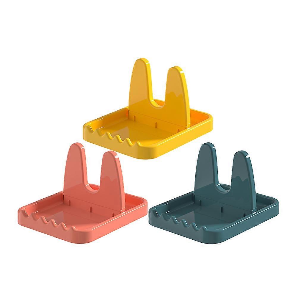 3pcs Foldable Kitchen Lid Storage Rack with Handle Pan Organizer for Chopsticks, Spoons & Pot Lids, Space Saving PP Utensil Holder for Countertop