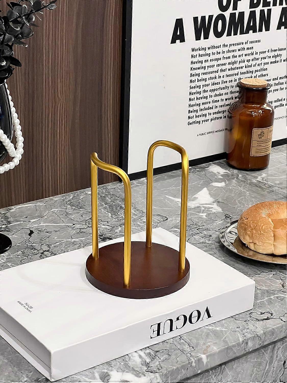 Stylish walnut disposable cup dispenser, mouthwash cup storage