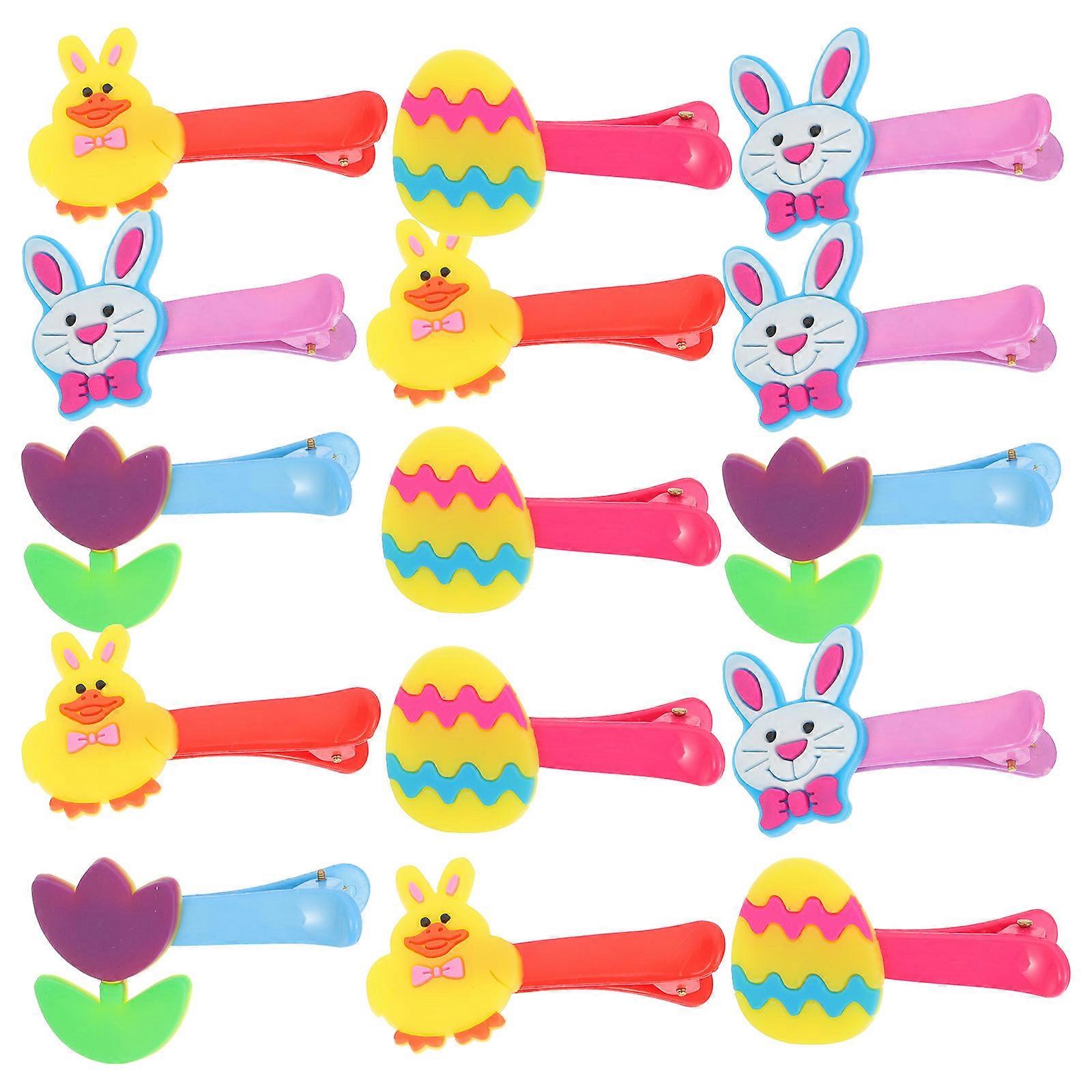 Festive Theme Hair Accessories For Kids Easter Parties PP And Soft Rubber Material 20Pcs
