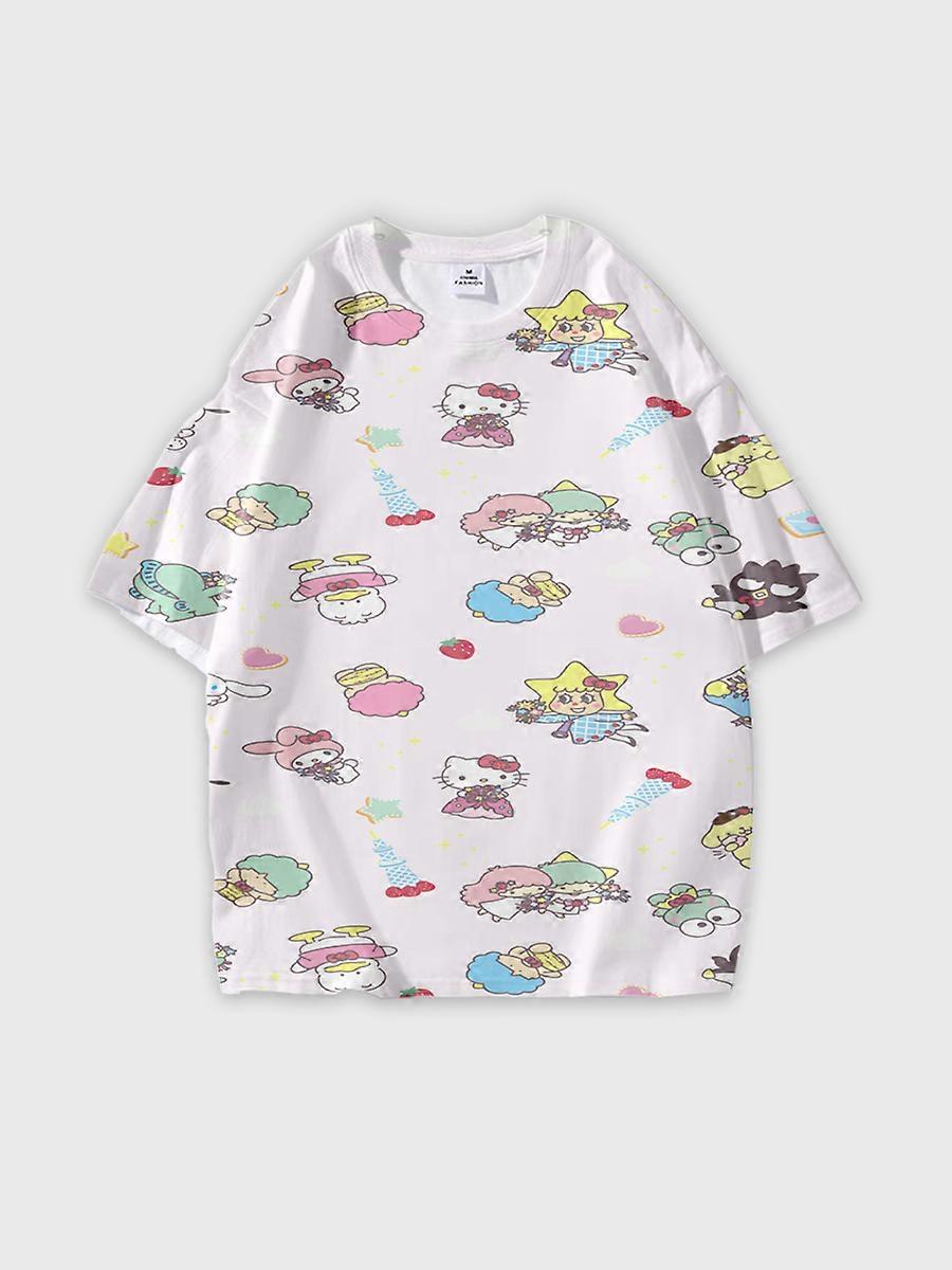 T-shirt round neck Pattern loose short sleeve JW1509