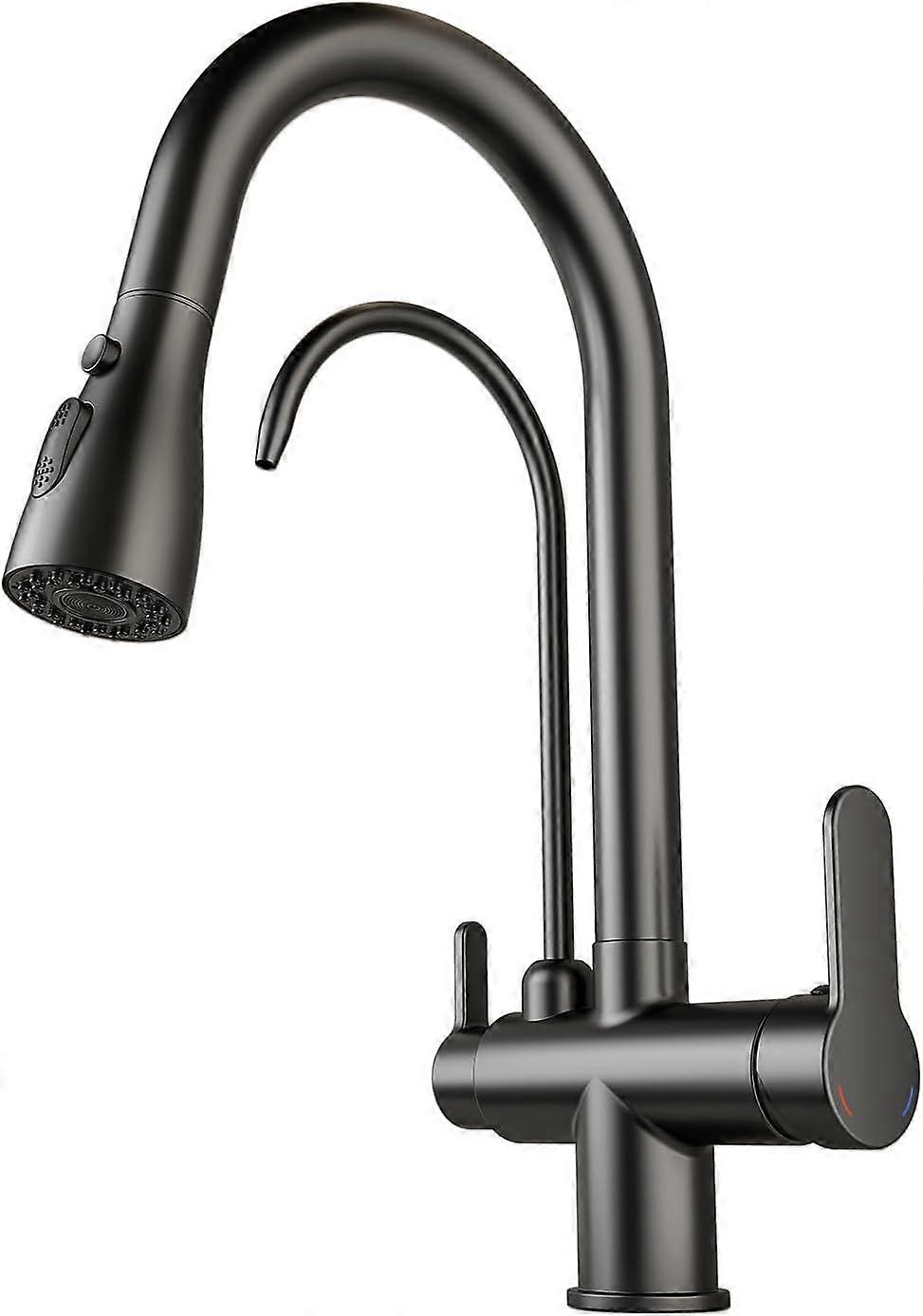 2025 Latest Model Kitchen Sink Faucet with Pull - Down Sprayer, 2 - Handle 3 - in - 1 Kitc