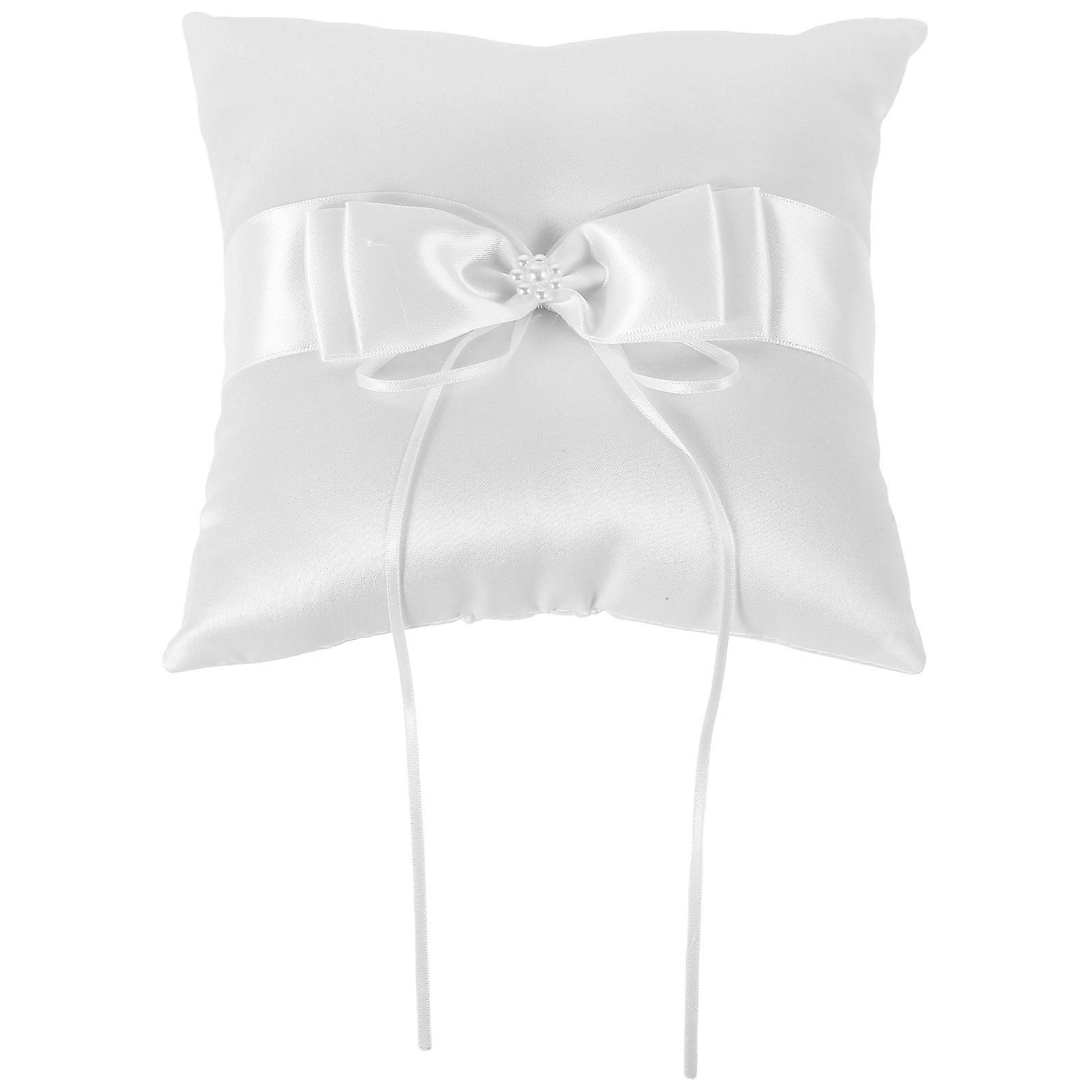 Ring Bearer Pillows Elegant Wedding Ring Cushion Stylish Bowknot Design Practical Materials 1Pack